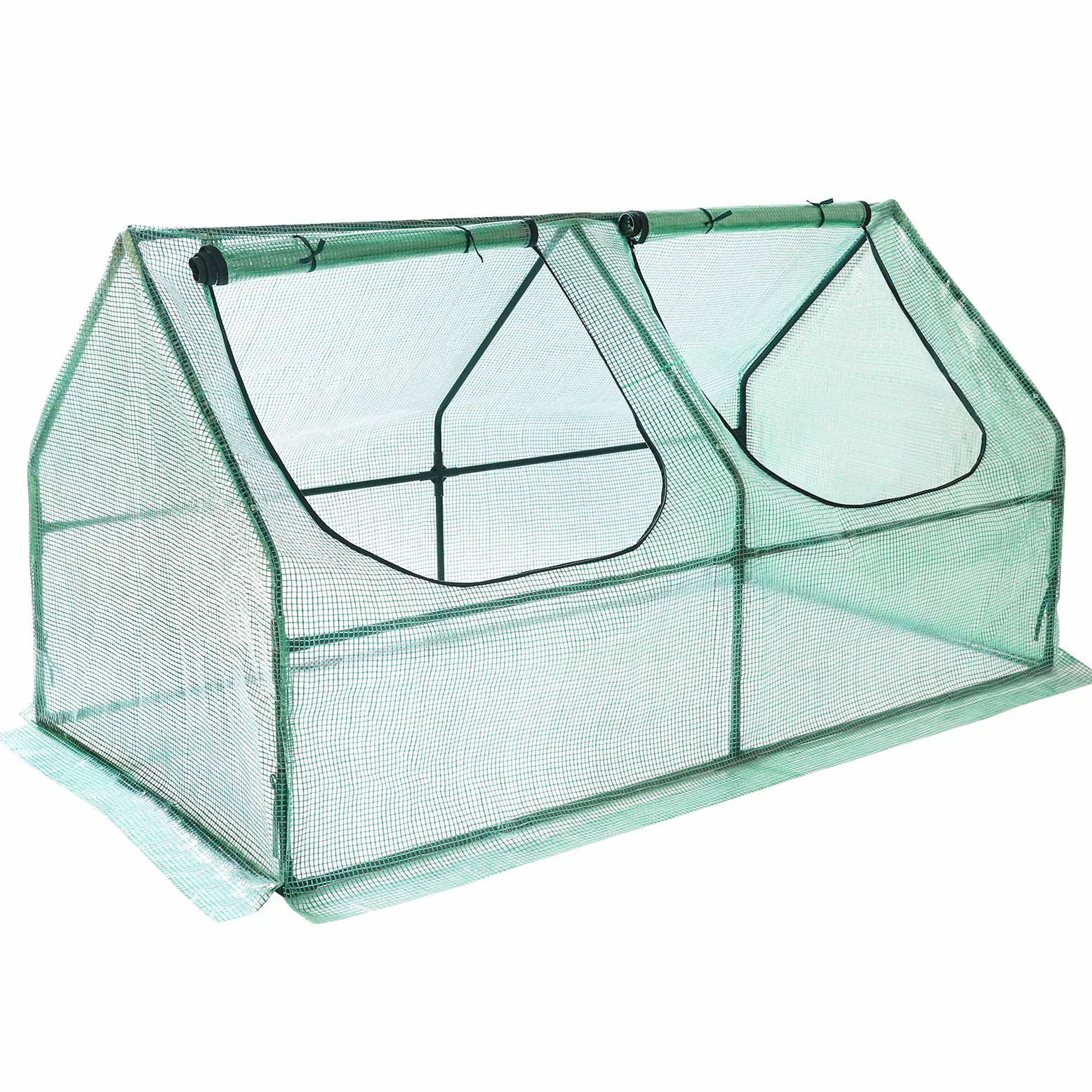 Yorbay Serre de Jardin Tunnel Mini Serre à Tomates Plastique PE Tente abri Petite Serre de Terrasse Balcon, Solide, Verte 180 x 90 x 90 cm