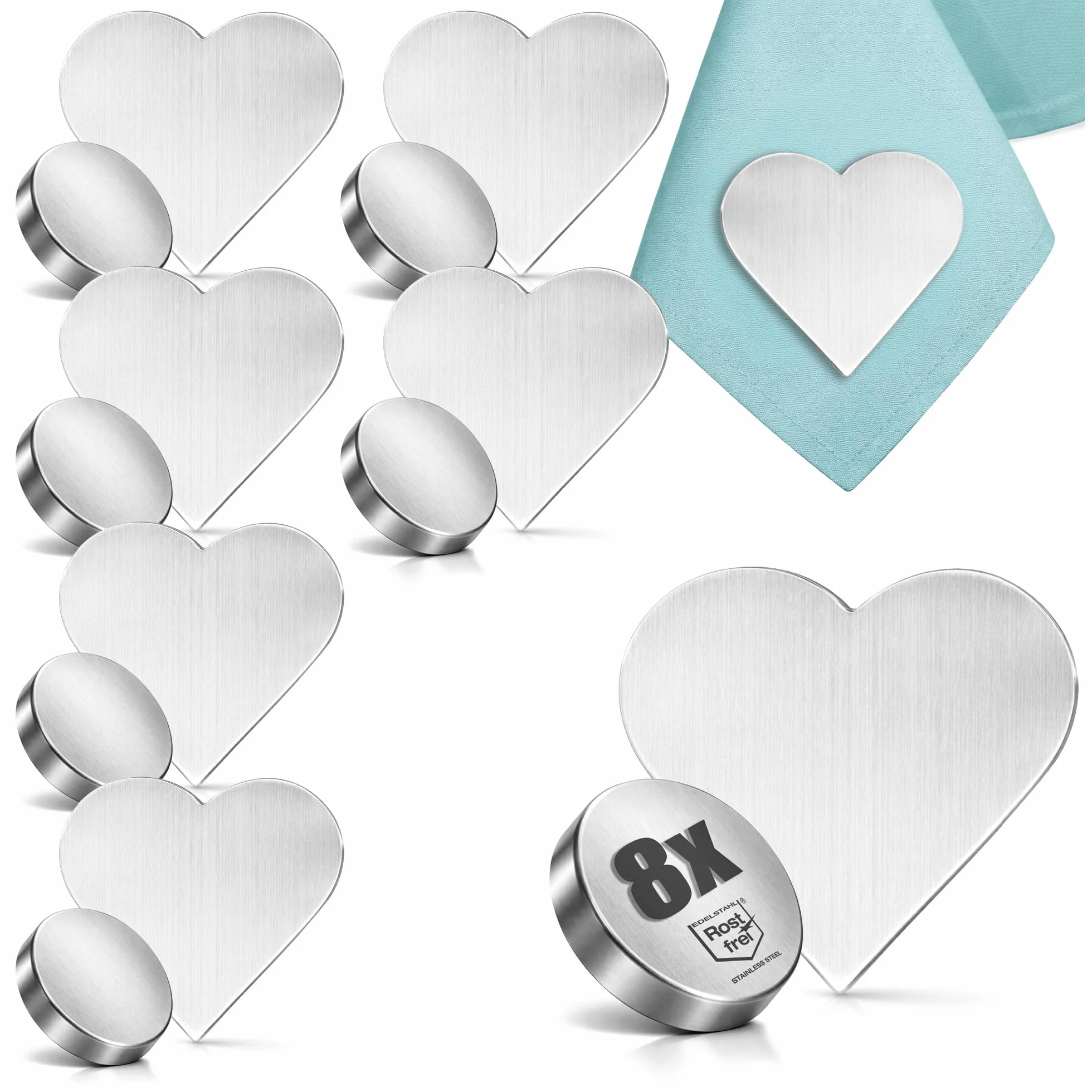 8X Poids pour Nappe, Fixations Magnétiques en Acier Inoxydable, Pinces Lourdes pour Jardin et Terrasse
