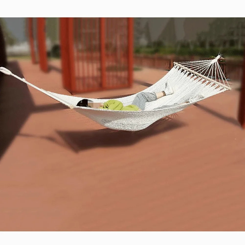 Hamac Le hamac de Corde de Coton tissé hamac Convient au Camping de terrasse extérieure et intérieure, adapté à Deux Personnes Hamac Portable (Size : A)