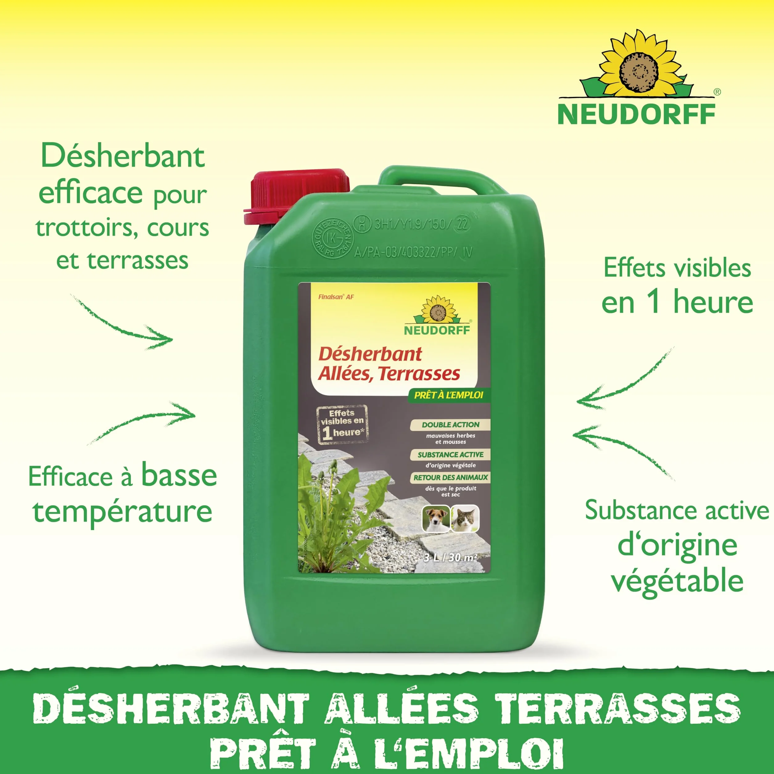 Neudorff Finalsan Désherbant Allées Terrasses 3 L Sans Glyphosate