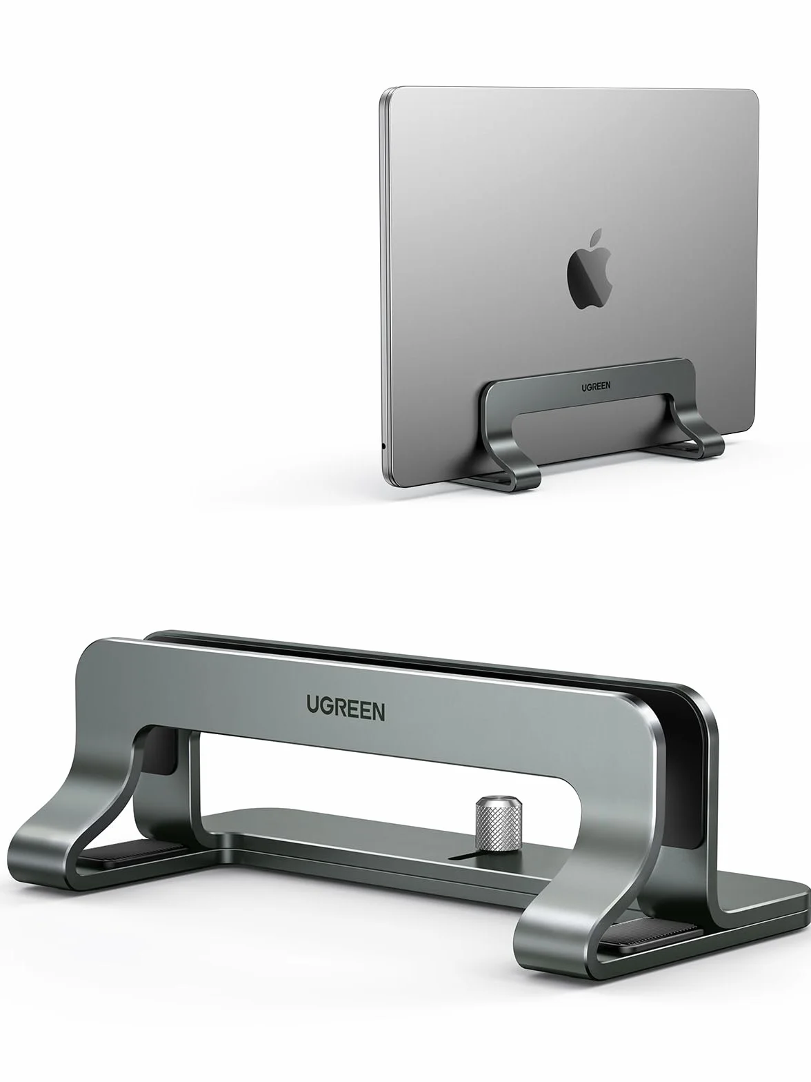 UGREEN Support Ordinateur Vertical en Aluminium Laptop Stand Réglable Compatible MacBook Pro Air Gris