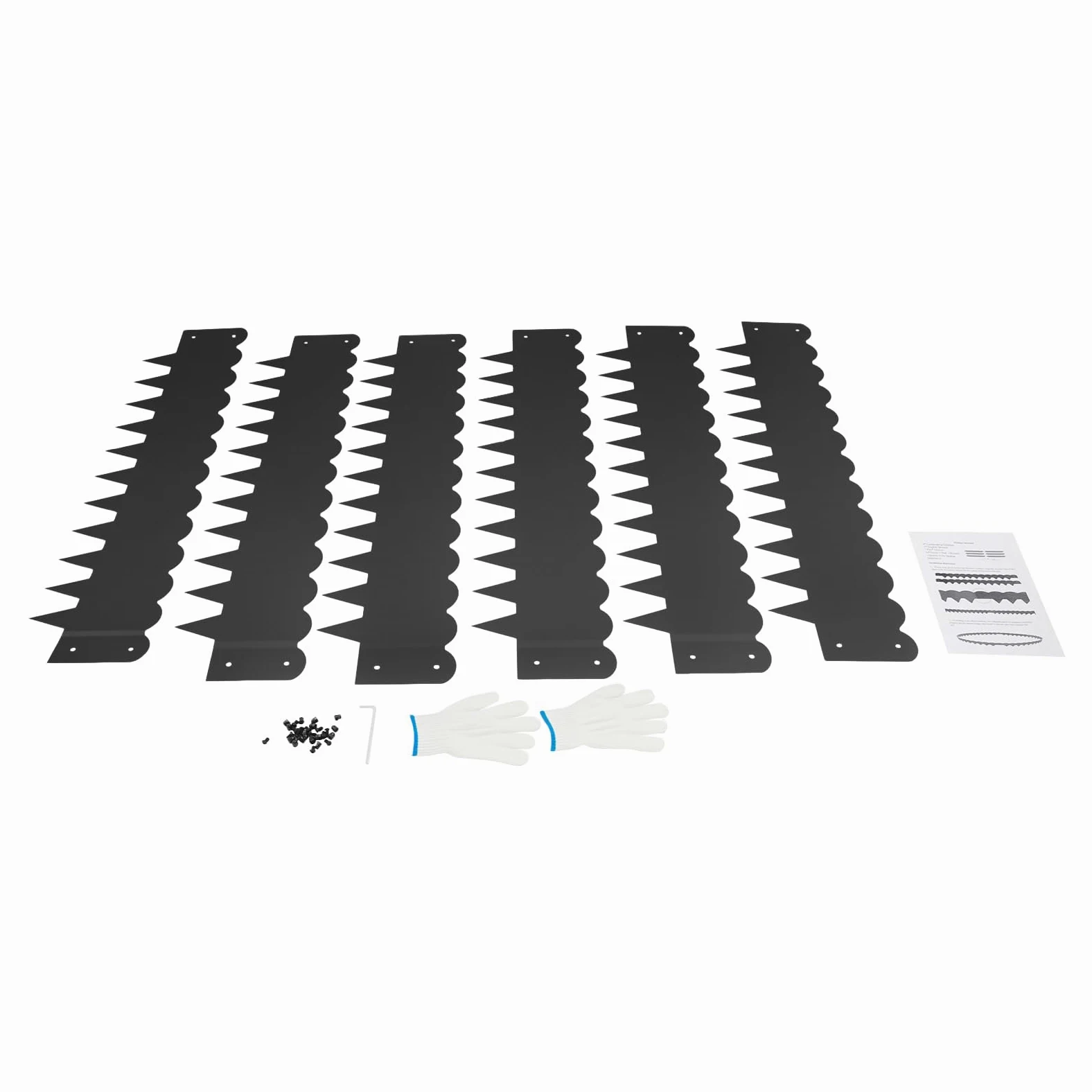 Lot de 6 bordures de pelouse en métal - Bordure de jardin - Barrière contre les mauvaises herbes - Résistant aux intempéries et flexible - Pour parterres et chemins - Noir