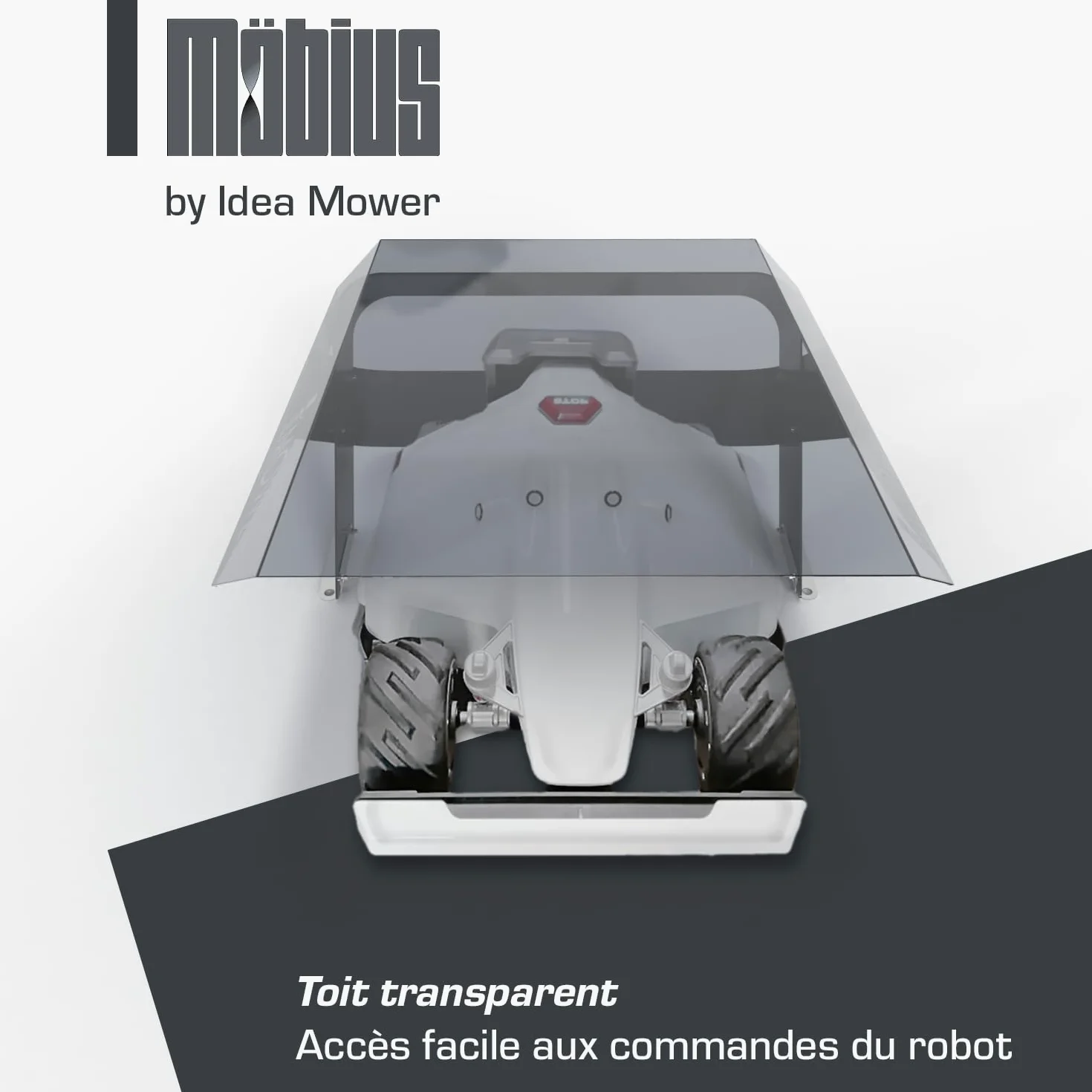 Idea Mower Garage Robot Tondeuse - Abri Robot Tondeuse Transparent - Compatible Mammotion Luba - Accès Facile aux Commandes - Abri Tondeuse Robot, Garage Robot Tondeuse avec Couvercle