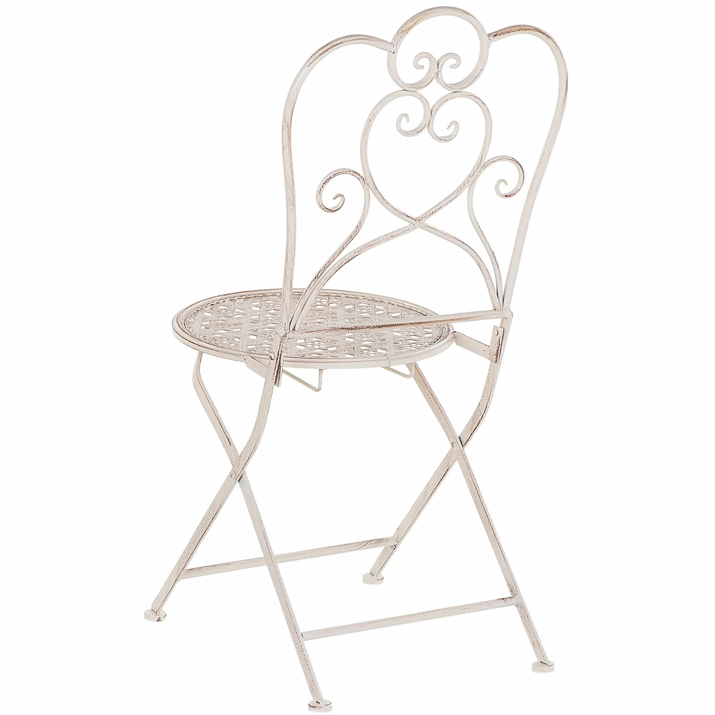 Beliani Ensemble de Jardin 2 Chaises Pliantes Table Assortie Métal Beige