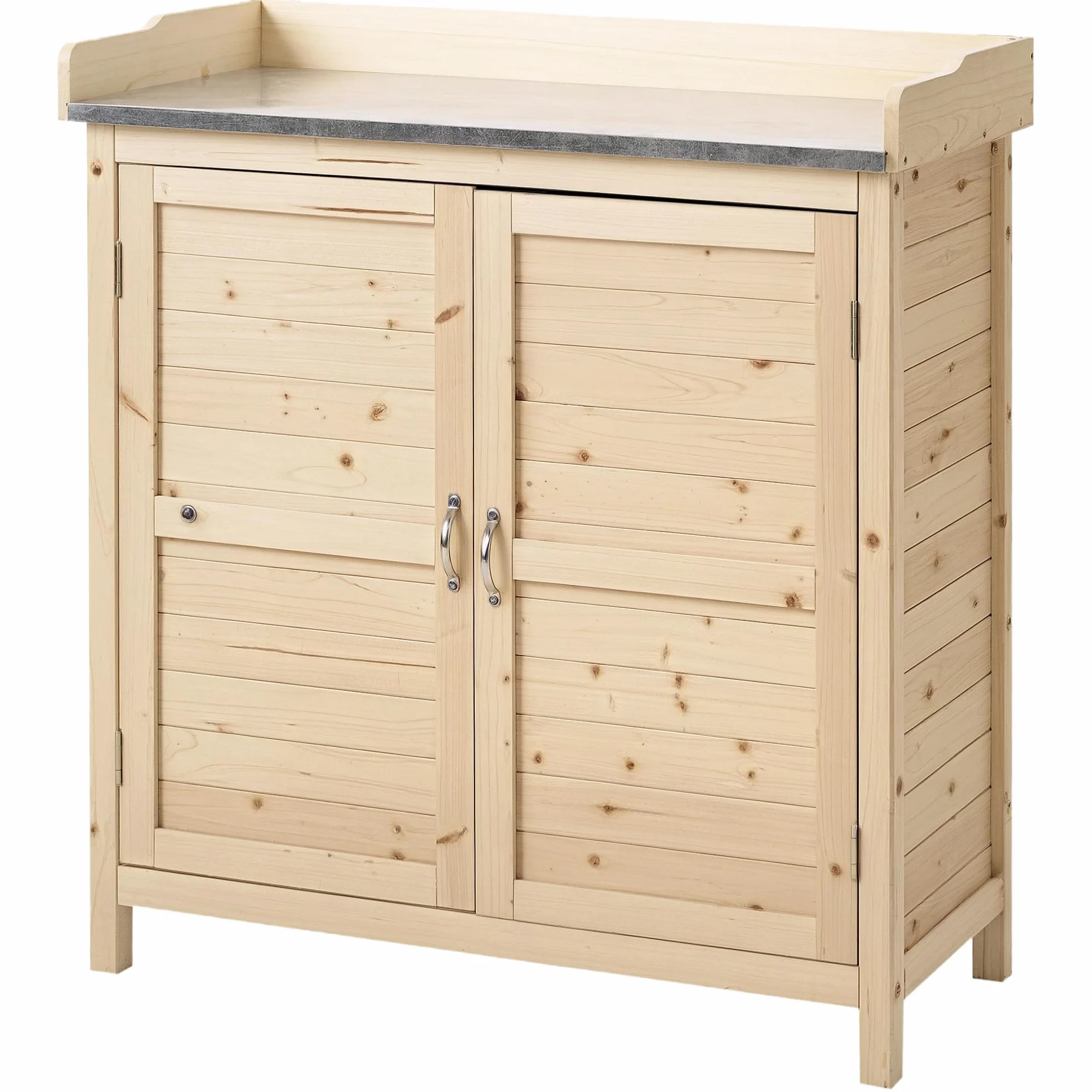 Outsunny Armoire de jardin bois avec table basse 83x40x92 cm