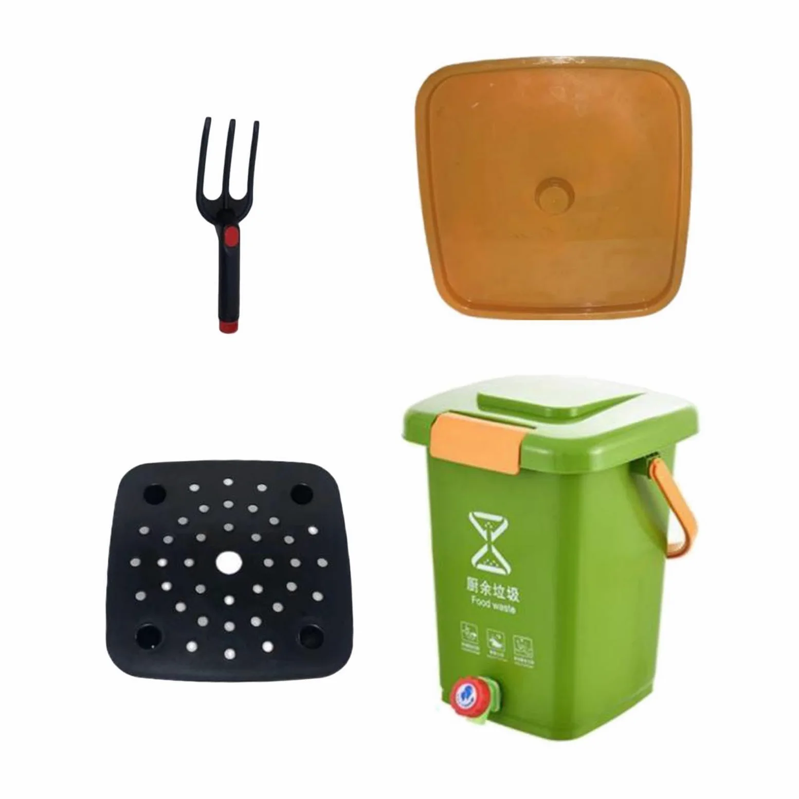 Seau Compost Cuisine Seau Compostage Cuisine Poubelle Recyclage Bac Déchets Intérieur Poignée Renforcée Multifonction Hermétique Adapté à La Collecte, m