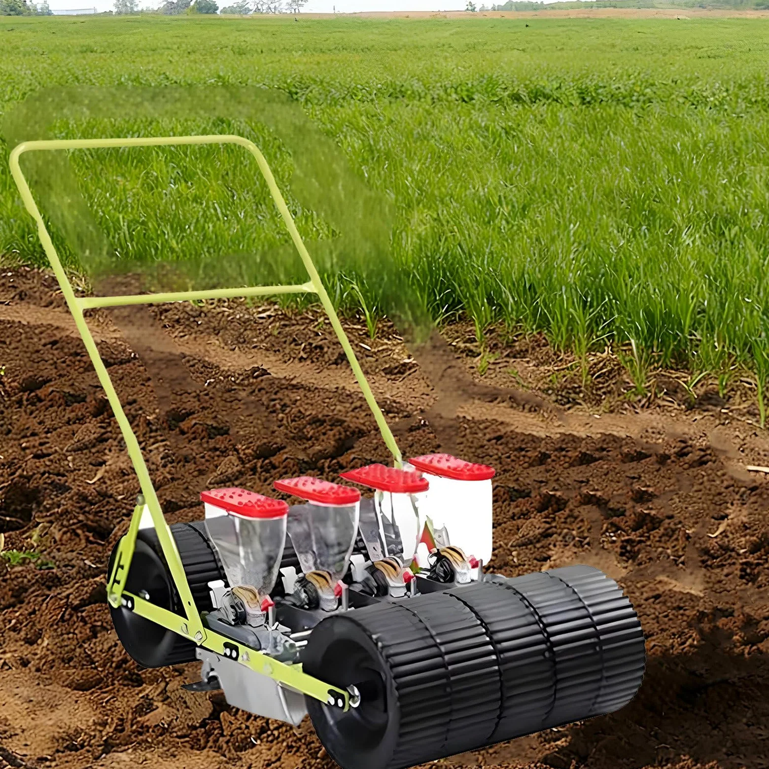 Semoir manuel manuel à 6 rangées pour maïs, chou, épinards, céleri, semoir de jardin portable pour petites fermes