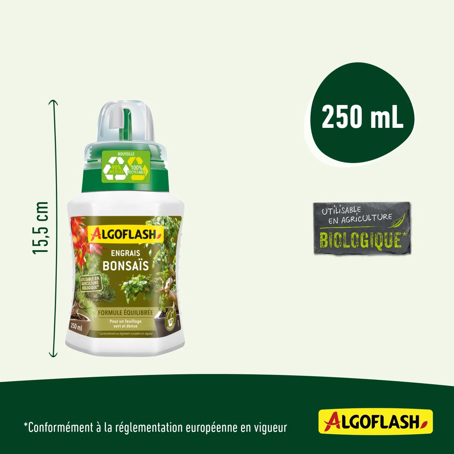 Algoflash Engrais Liquide Bonsaï 250 ML, Utilisable en Agriculture Biologique