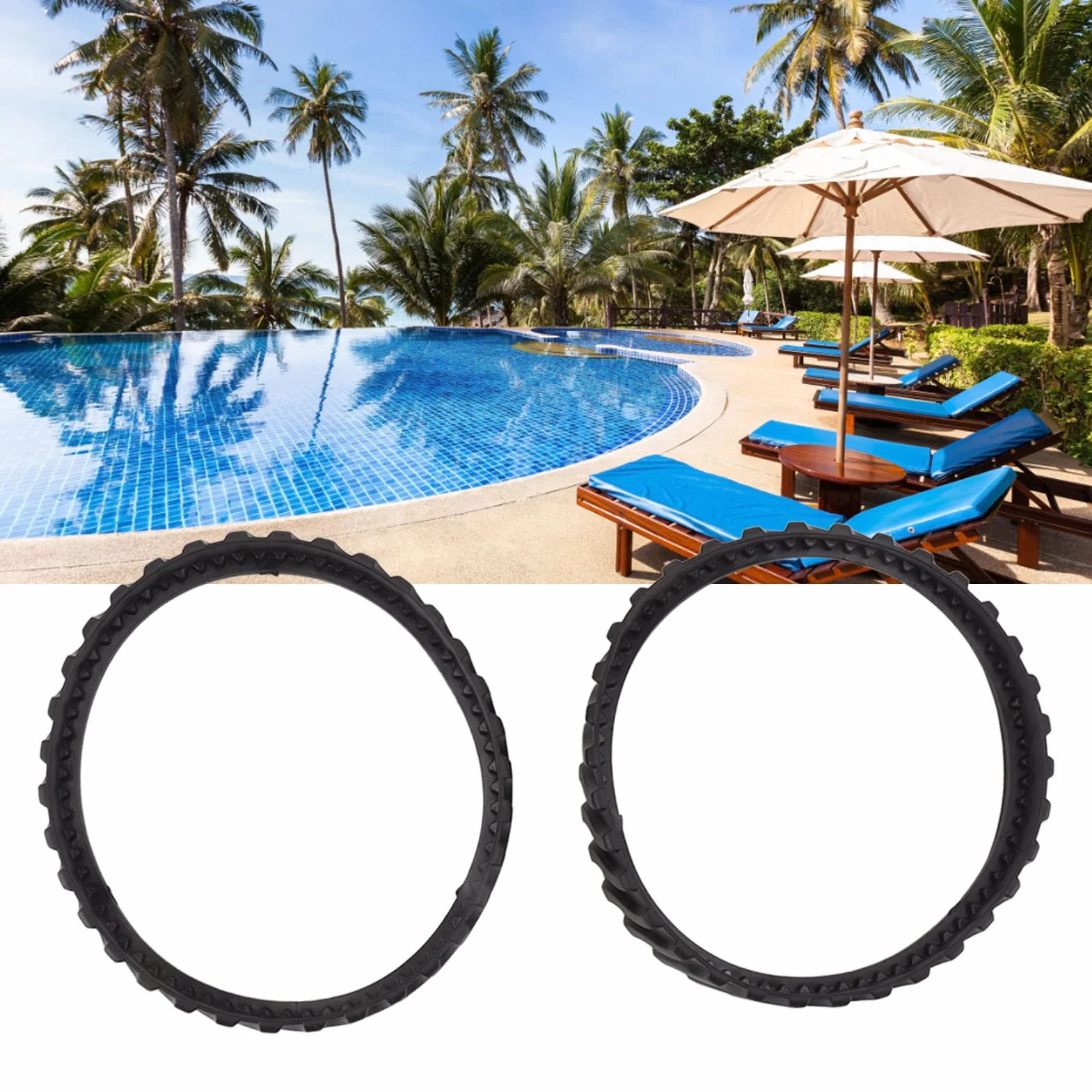 Chenilles de Rechange pour Nettoyeur de Piscine Zodiac MX6 MX8, 2 Pièces en Caoutchouc