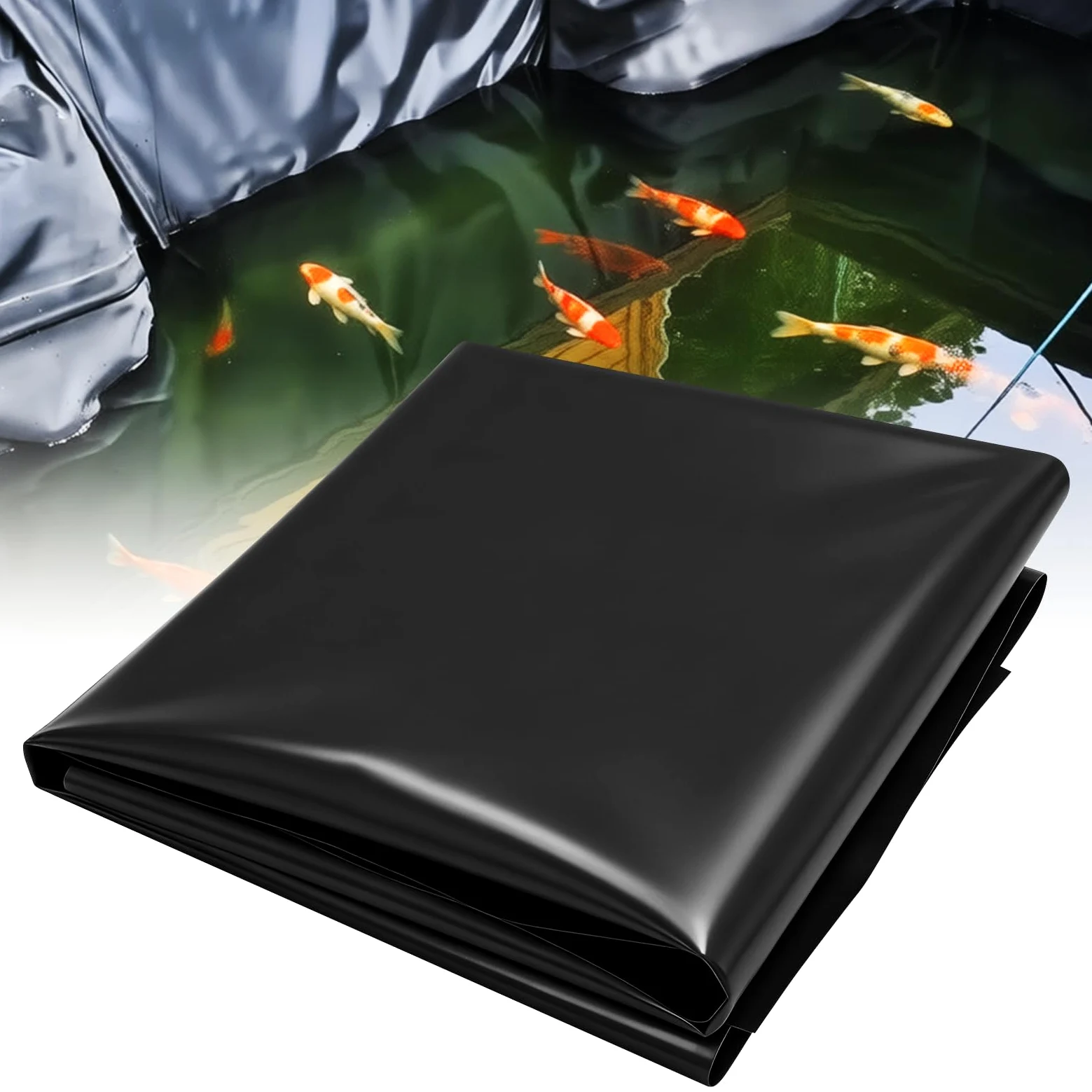 Bâche de Bassin en PVC de qualité supérieure 3x6M, Noire, en PEHD, très résistante, Film d'étanchéité pour Bassin de baignade, bassins à Poissons, fontaines, Jardins Aquatiques et Cascades
