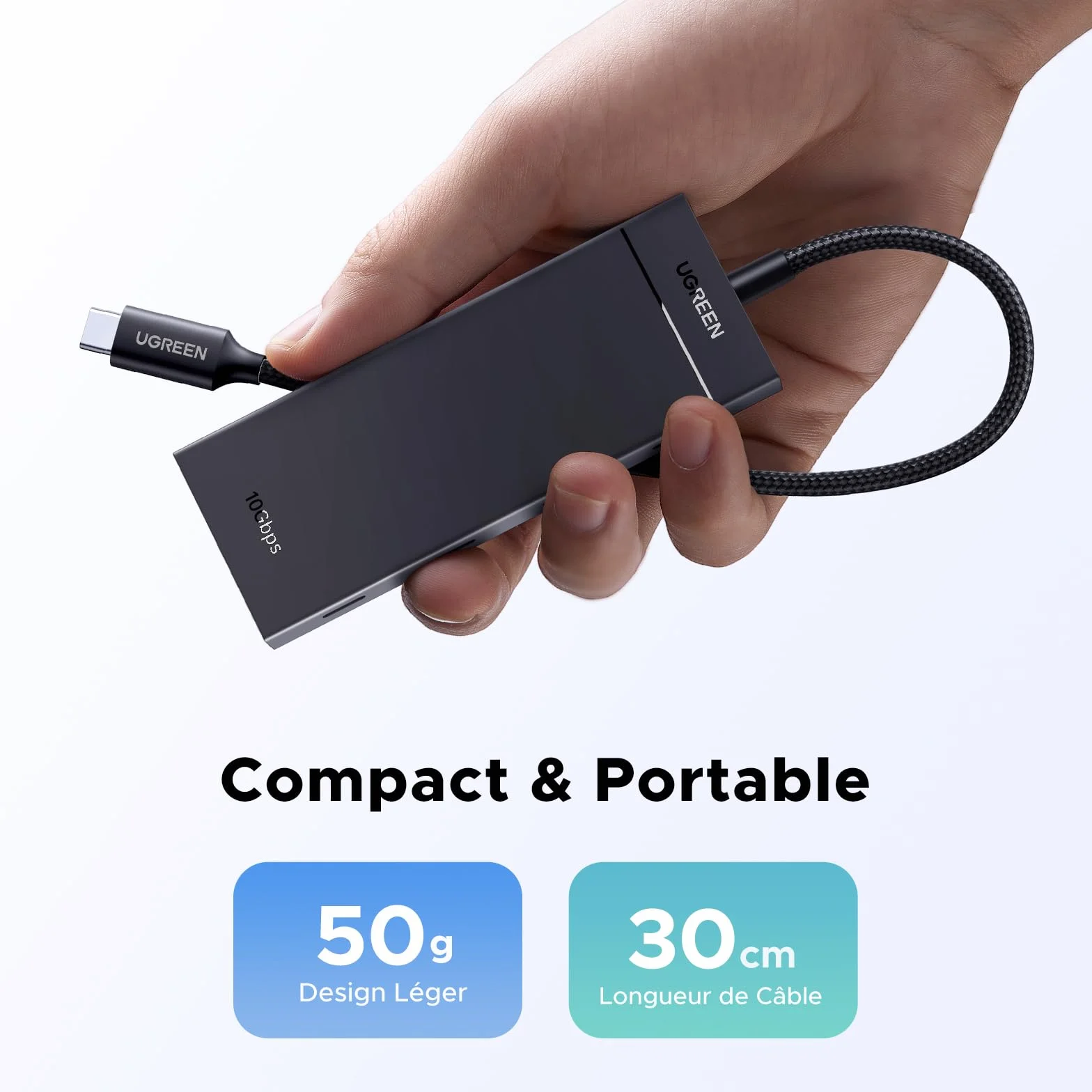 UGREEN Hub USB C 3.2 10Gbps 4 Ports PD 100W Charge Rapide Adaptateur Multiport Compatible MacBook iPad Pro