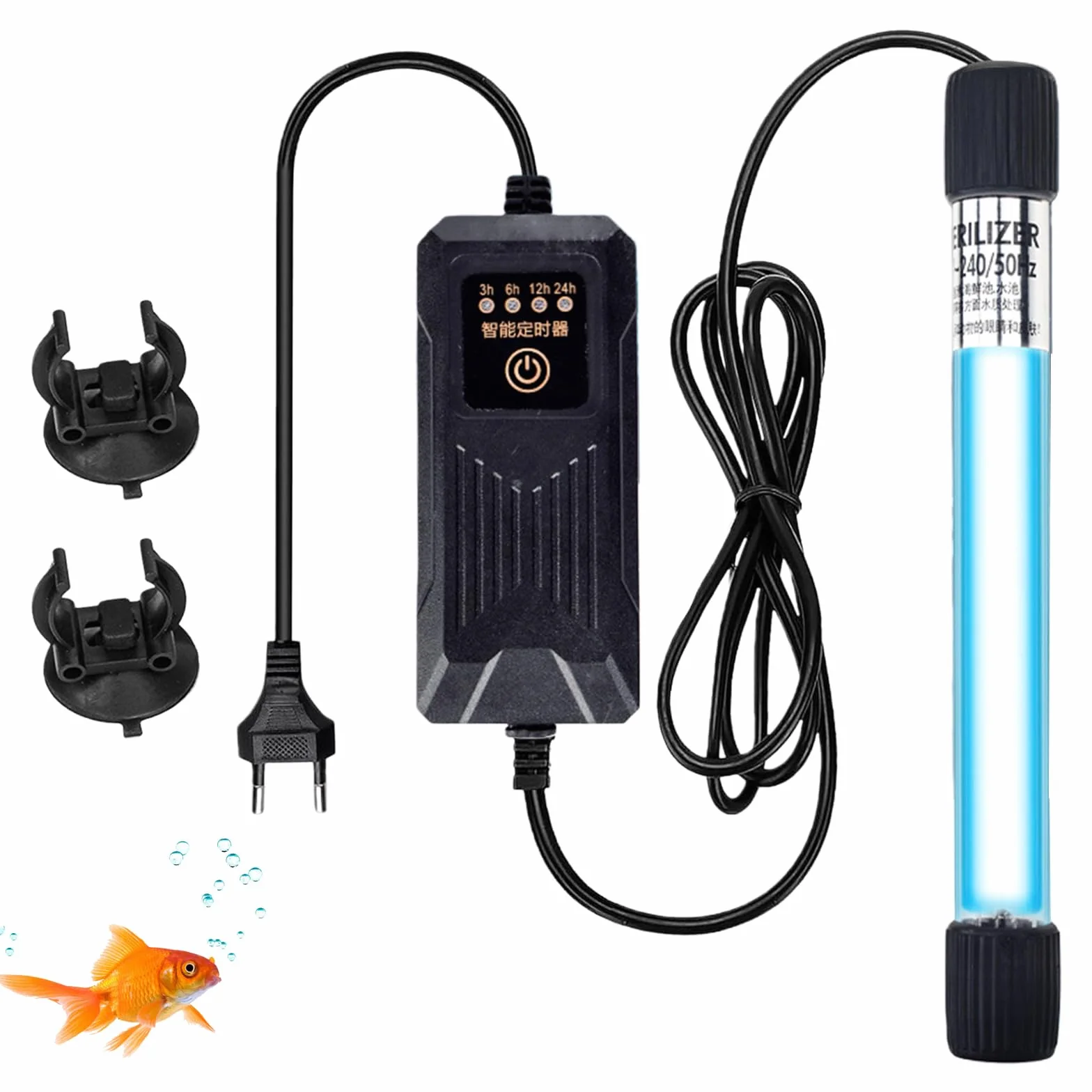 Lampe stérilisateur UV pour aquarium 13 W avec minuterie, étanche