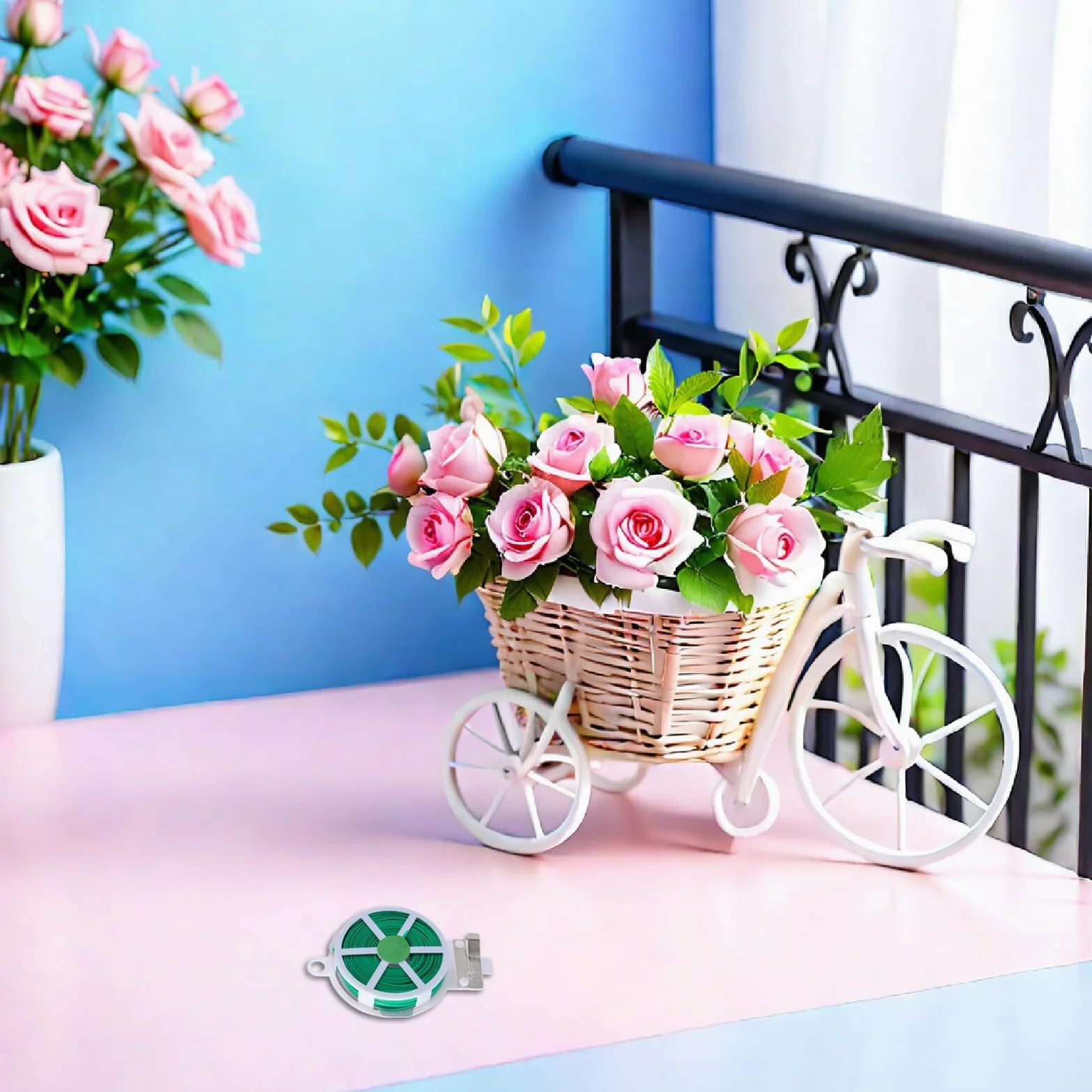 VANZACK Liens Torsadés de Jardin 12 Rouleaux, Fil Fer PE Vert pour Plantes | Flexible et Multifonctionnel, pour Intérieur et Espaces de Jardin, Usage sur Feuillage