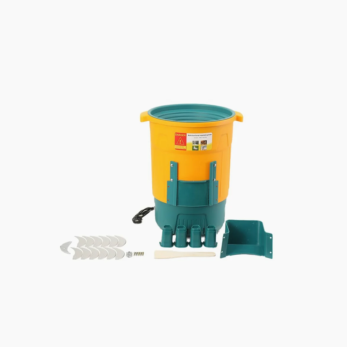 Broyeur à fourrage Professionnel, 220V 500W Broyeur de Légumes électrique | Pour Légumes Verts, Tiges d’herbe, Légumes, et Melons, pour la Transformation des Aliments pour volailles et Canards