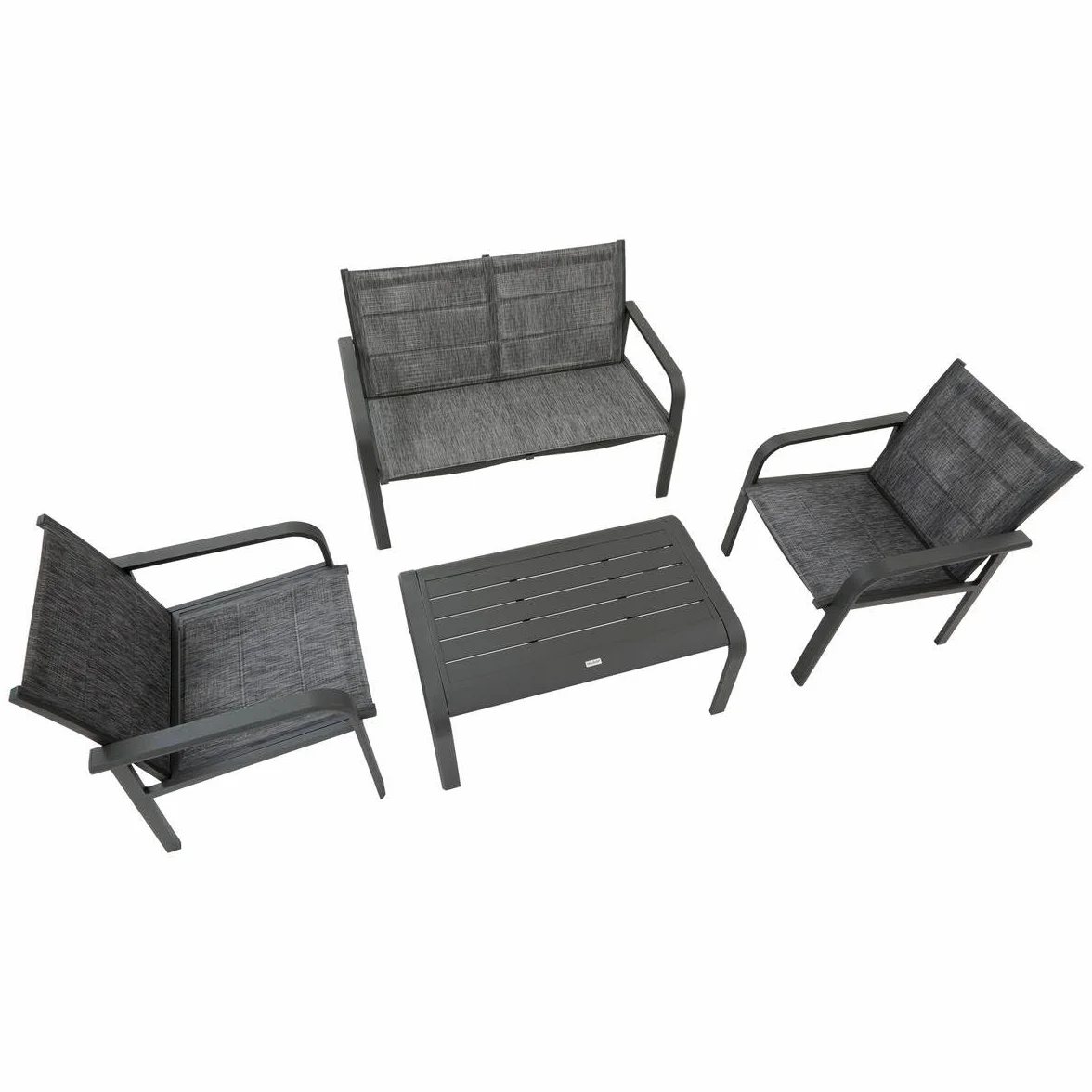 Hespéride Salon de Jardin Piazza 4 Places Gris Graphite