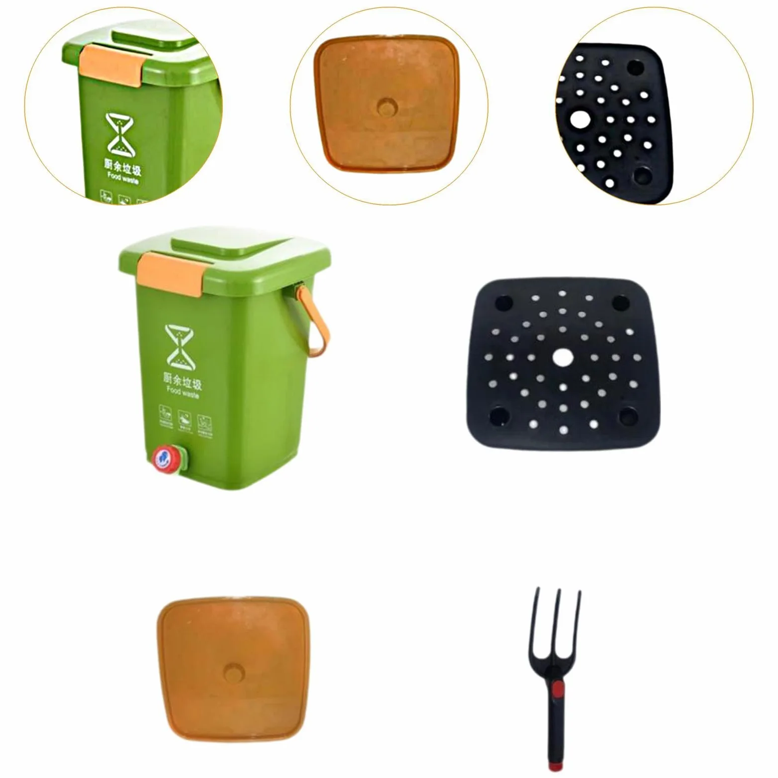 Seau Compost Cuisine Seau Compostage Cuisine Poubelle Recyclage Bac Déchets Intérieur Poignée Renforcée Multifonction Hermétique Adapté à La Collecte, m