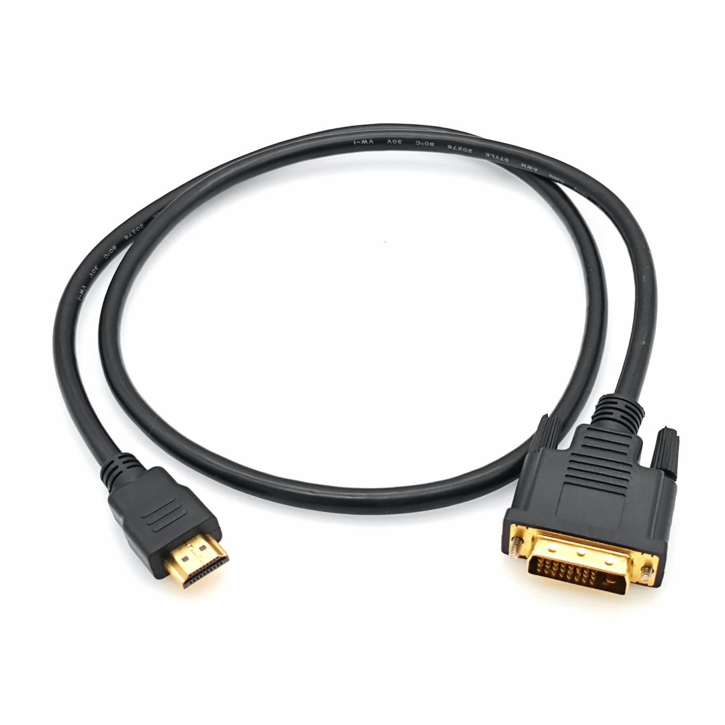 Câble HDMI vers DVI 1M 1080P plaqué Or bidirectionnel mâle vers mâle