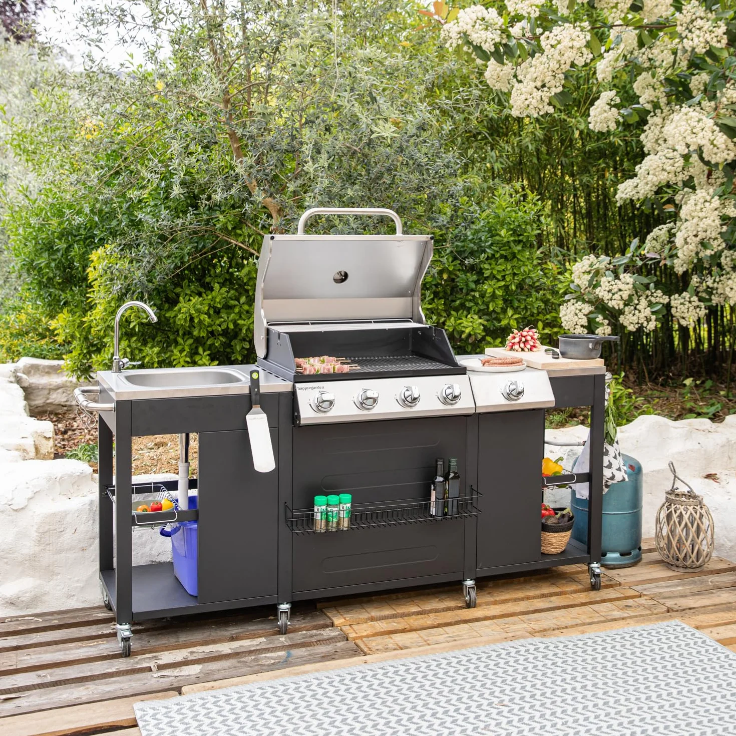 HAPPY GARDEN Cuisine d'extérieur Texas 4+1 Brûleurs 17,2 kW