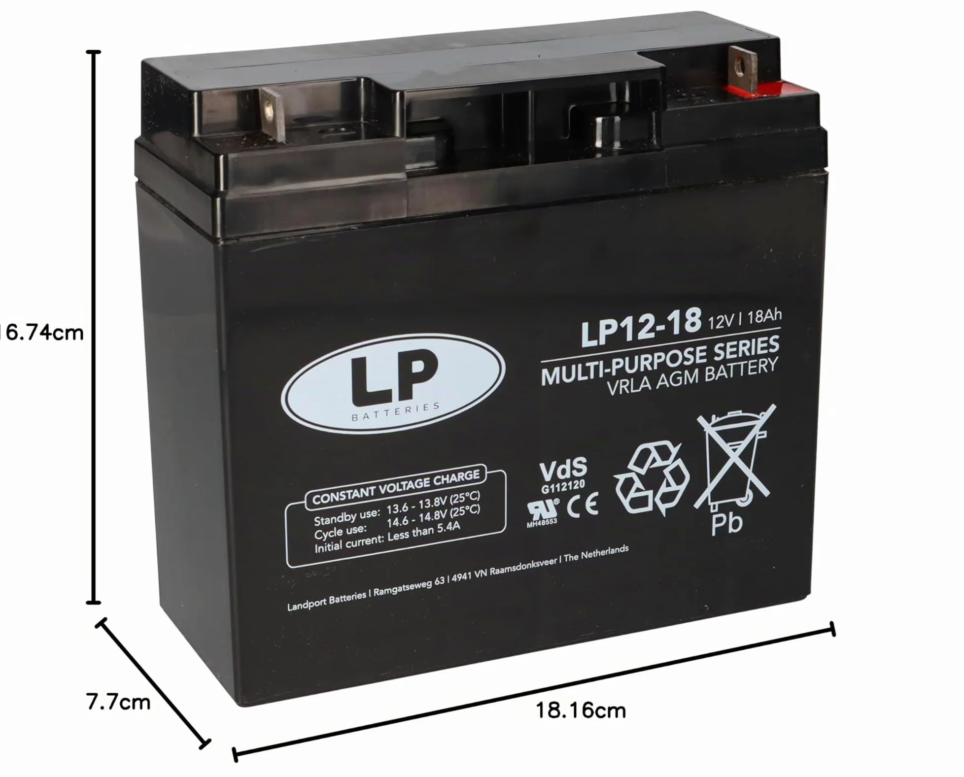 Batterie 18 Ah, 12 V AGM, batterie au plomb, résistante aux cycles, convient pour tondeuse à gazon, tracteur à gazon, tondeuse autoportée, bateau, scooter 17 Ah 19 Ah 20 Ah 22 Ah 23 Ah