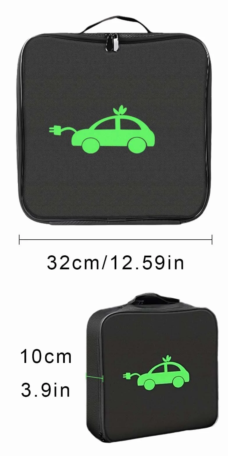 Sac de Transport pour Câbles Électriques Portable, Sac pour Câble de Chargement EV, Sac de Coffre de Voiture (Carré)