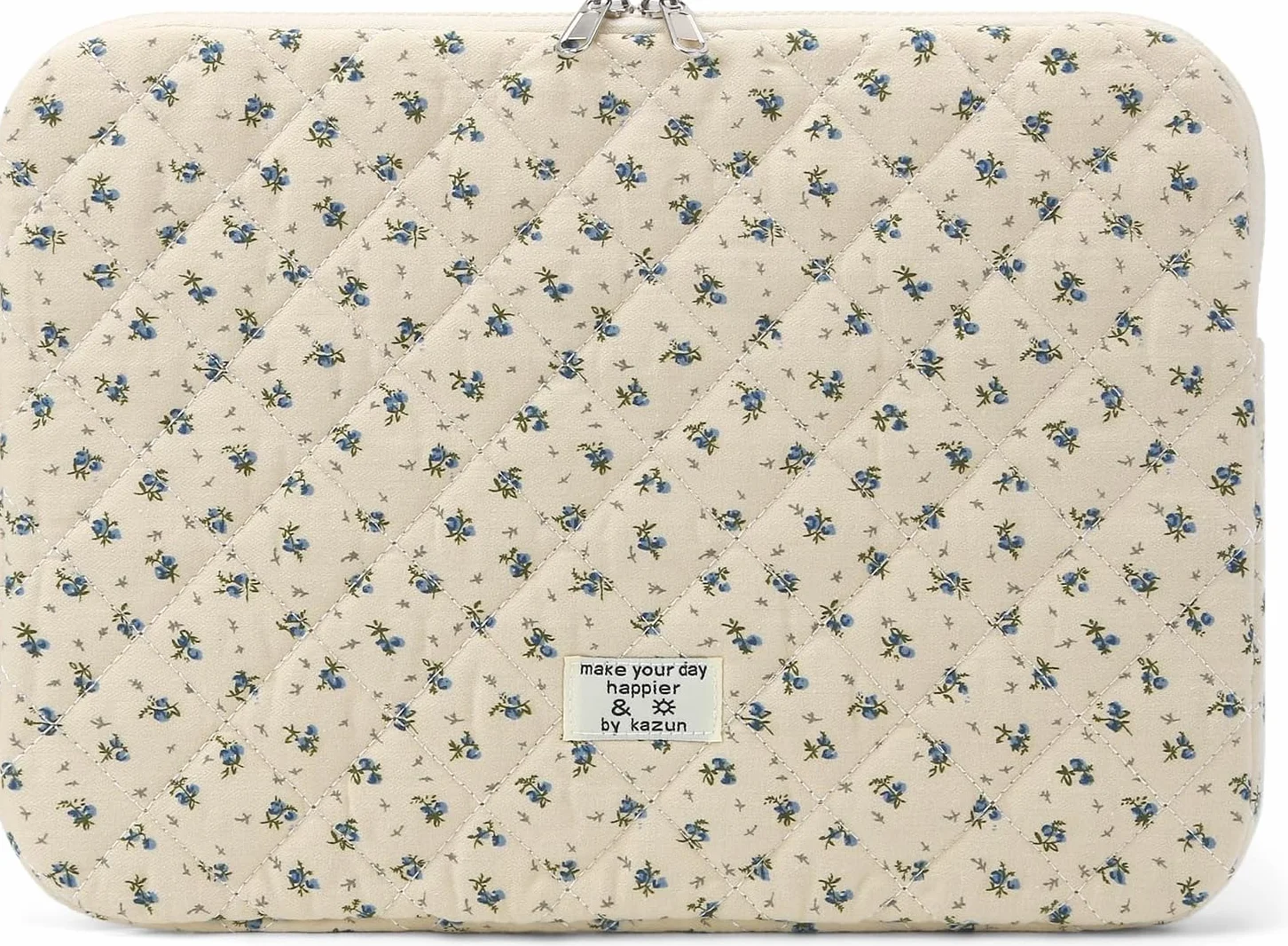 Housse Ordinateur 13-14 Pouces Matelassée Motif Floral Compatible MacBook Air 13 Pro 14 M5 M4 M3 M2 M1
