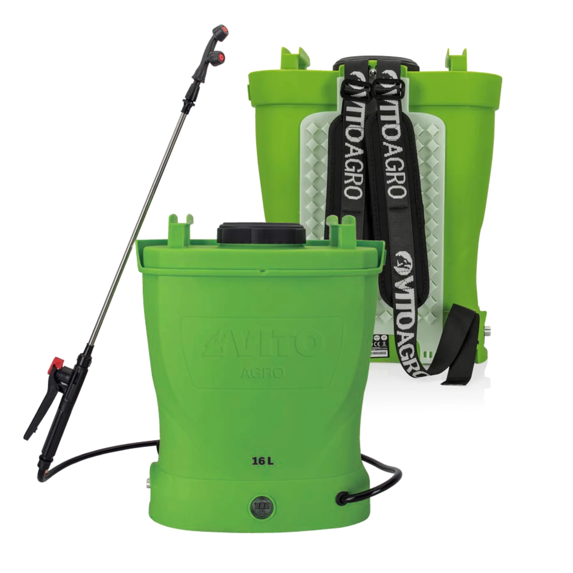 VITO - Pulvérisateur Electrique à Batterie 16L Rechargeable 12V 8AH 6 Bars - Pulvérisateur Toiture Traitement Végétaux - Livré avec Lance Télescopique, 3 Buses et Chargeur