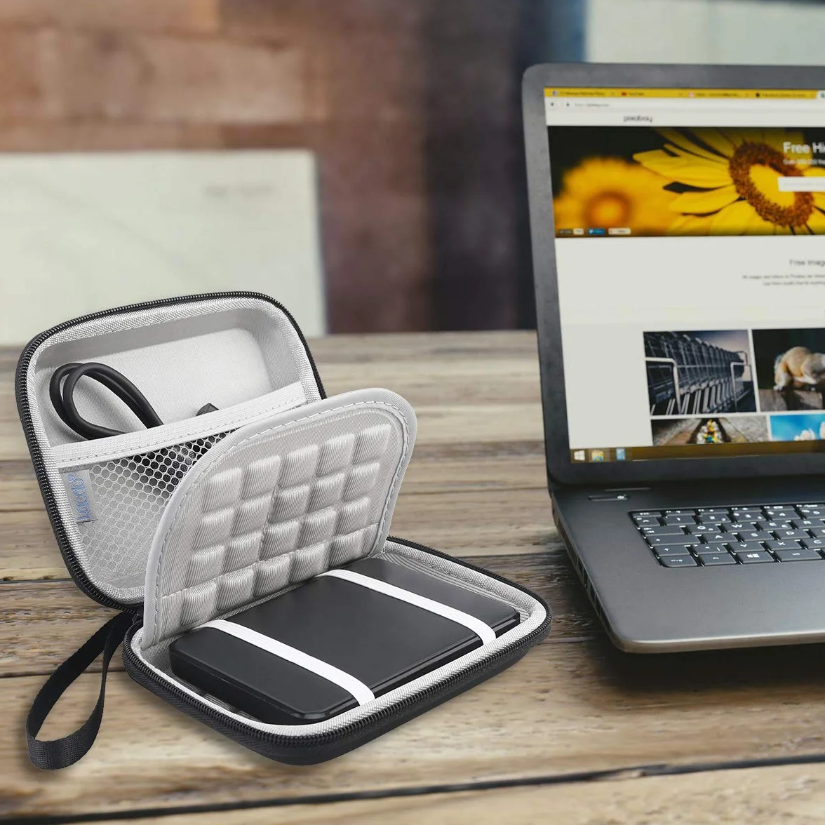 Lacdo Étui Disque Dur Externe 2,5 Pouces Housse Protection Western Digital Elements WD My Passport Antichoc Étanche Noir