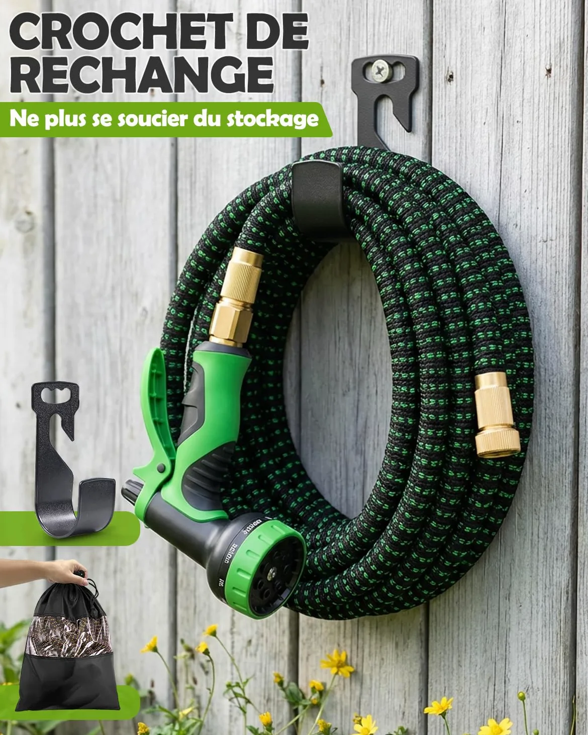 Tuyau d’Arrosage Extensible 30m, Tuyau Flexible Haute Pression avec Pistolet 10 Jets, Raccords Universels 1/2" et 3/4", Anti-Fuite, Léger et Résistant pour Jardin, Voiture et Nettoyage Extérieur