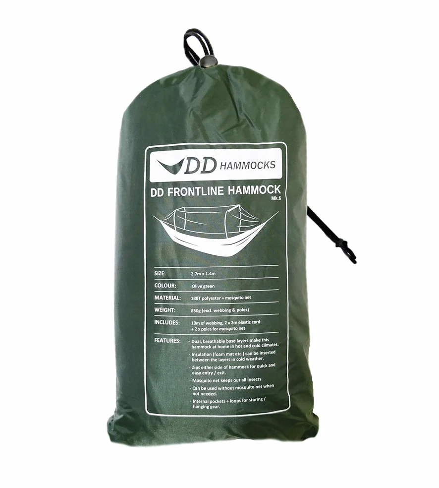 DD Frontline Hammock - Camping Léger avec moustiquaire Vert Olive