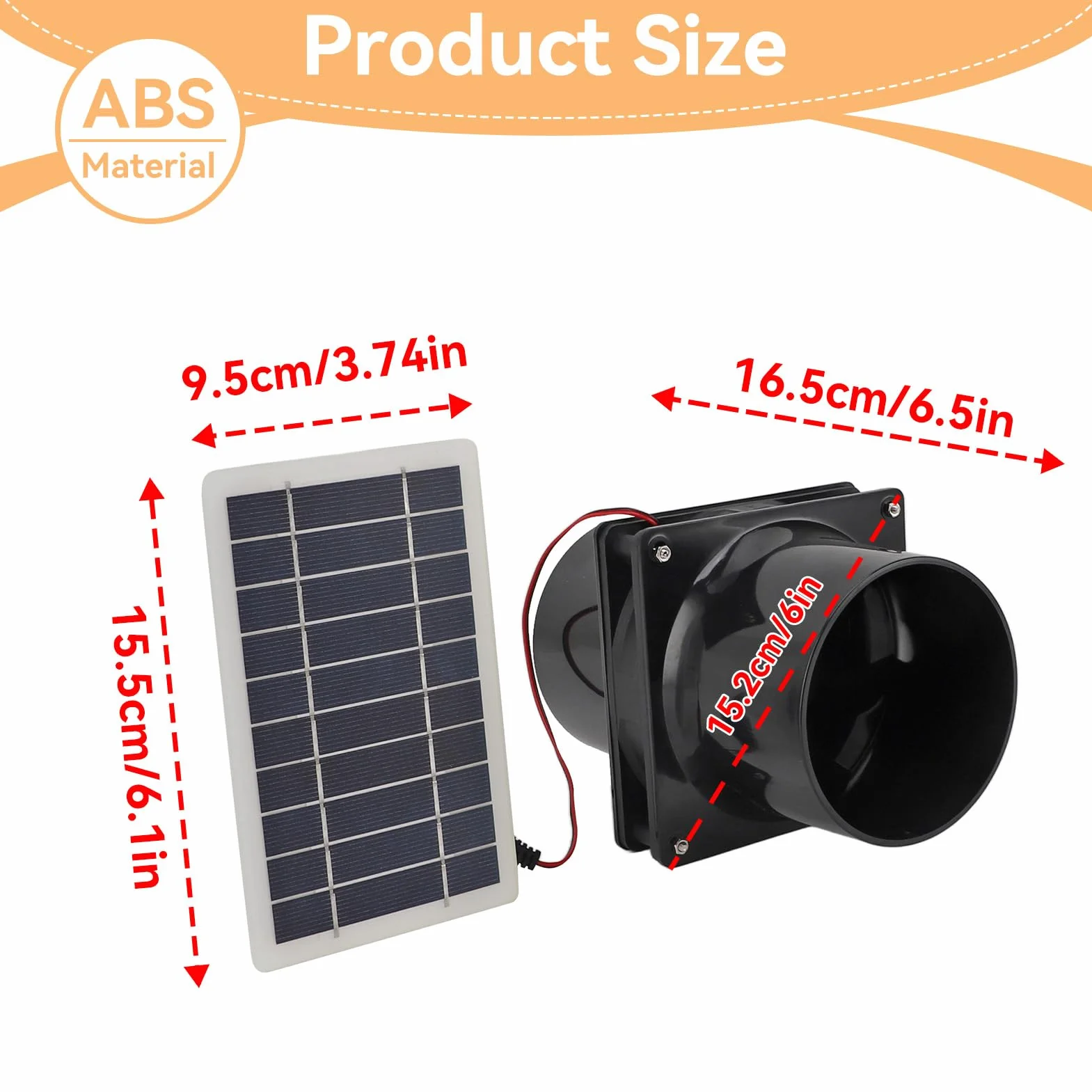 Kit Ventilateur Panneau Solaire 100mm Échappement 10W 12V Pour Serre Extérieur
