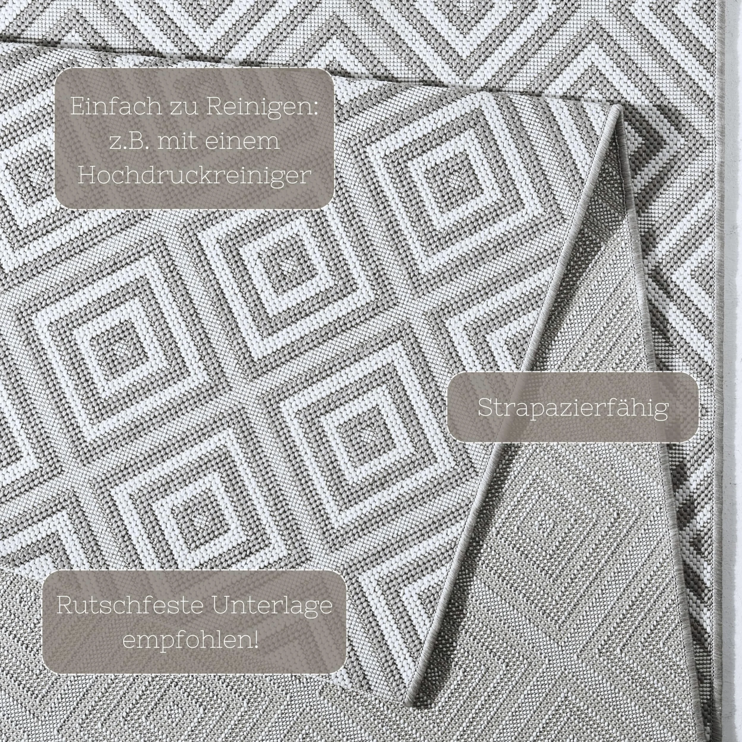 NORTHRUGS Tapis d'intérieur et d'extérieur à Carreaux, 80 x 150 cm, résistant aux intempéries, Moderne, Motif géométrique, à Carreaux, Design Allover, pour Balcon, terrasse, Jardin, Jardin d'hiver