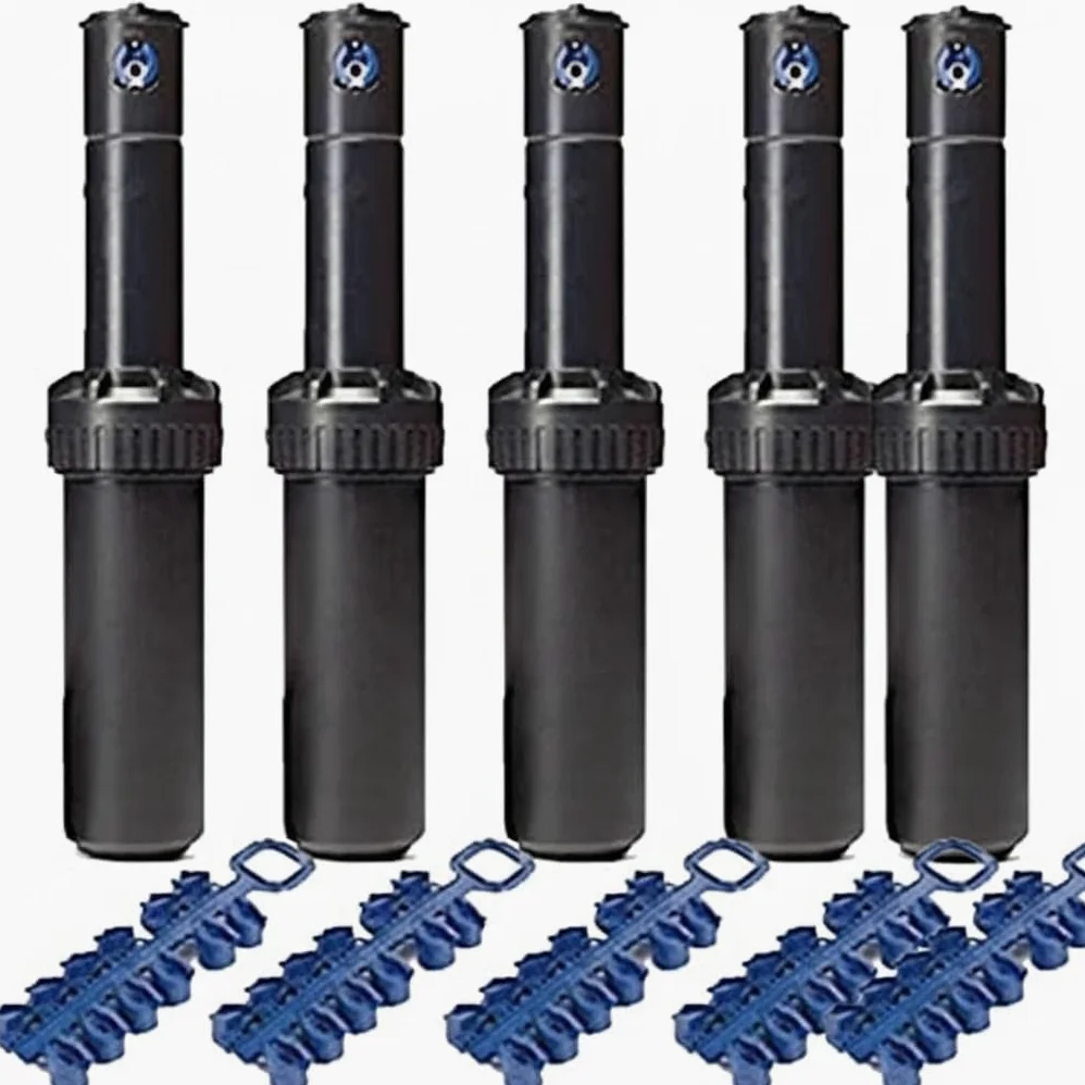 Suinga Lot de 5 Arroseur R.Bird 5004-PC. Portée de 7,6 à 15,2 mètres. Filetage Femelle 3/4", Noir