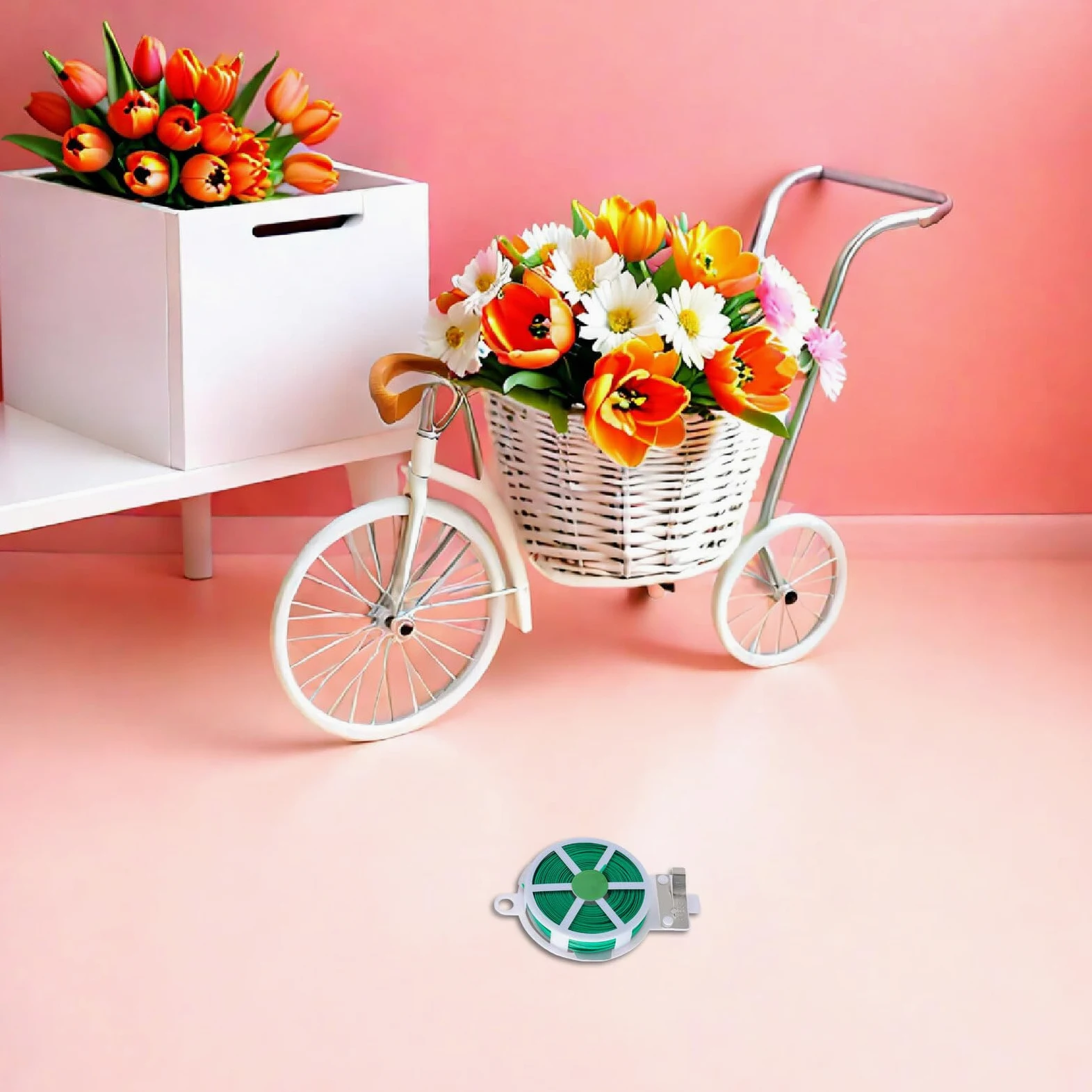 VANZACK Liens Torsadés de Jardin 12 Rouleaux, Fil Fer PE Vert pour Plantes | Flexible et Multifonctionnel, pour Intérieur et Espaces de Jardin, Usage sur Feuillage