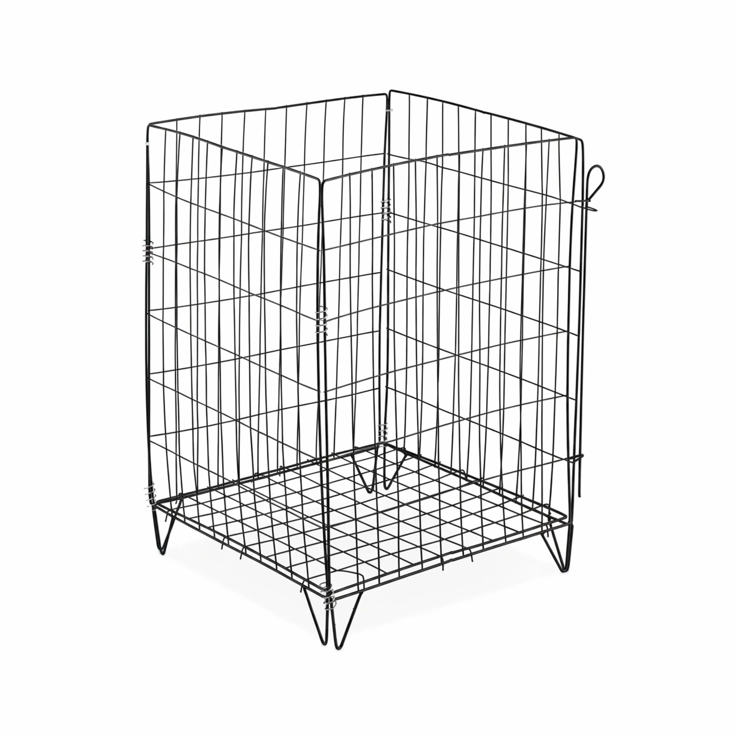Relaxdays Composteur de Jardin en métal, Fond grillagé et Pieds, pour déchets organiques, HLP : env. 68x46x46 cm, Noir