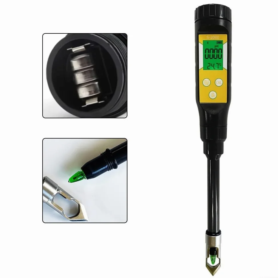 Testeur de pH du sol sans fil avec application smartphone, testeur numérique de température et d'acidité pour pots de jardin et agriculture, étanche IP67, design compact