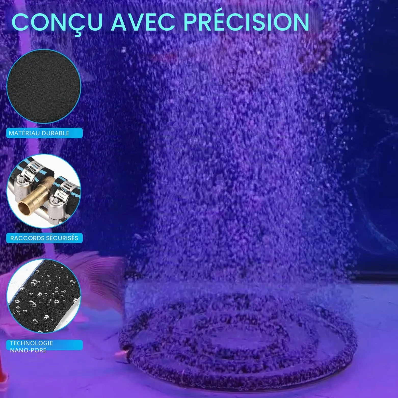 Anneau Aérateur Japonais pour étang, Aérateur et Oxygénation, Diamètre de 35 cm, Diffuseur pour Le Bassin à carpes Koi pour l'enrichissement en oxygène, étang de Jardin, Aquarium