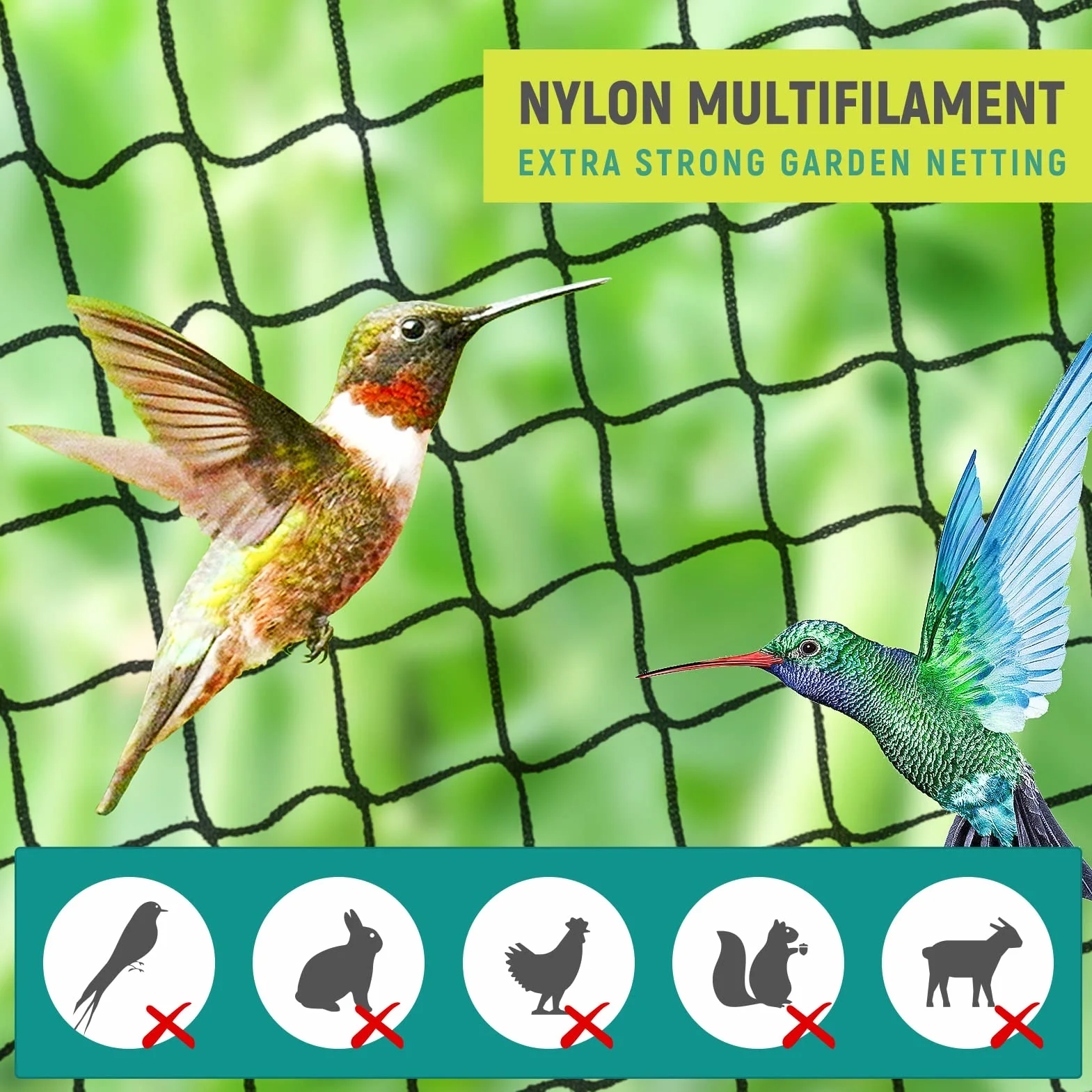 Filet Anti Oiseaux Voliere 7.5m x15m 25mm x 25mm Protection Poules Pigeon