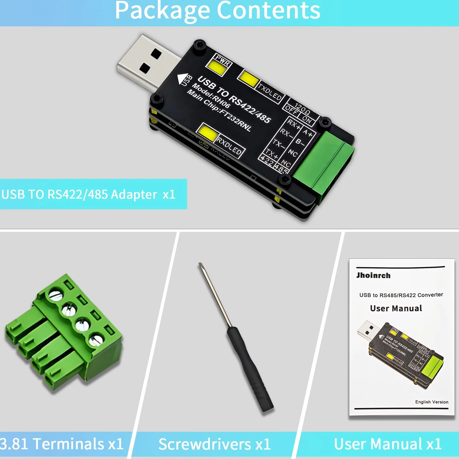 Adaptateur Convertisseur USB vers RS485/RS422 FT232RNL Triple Protection Multi-OS