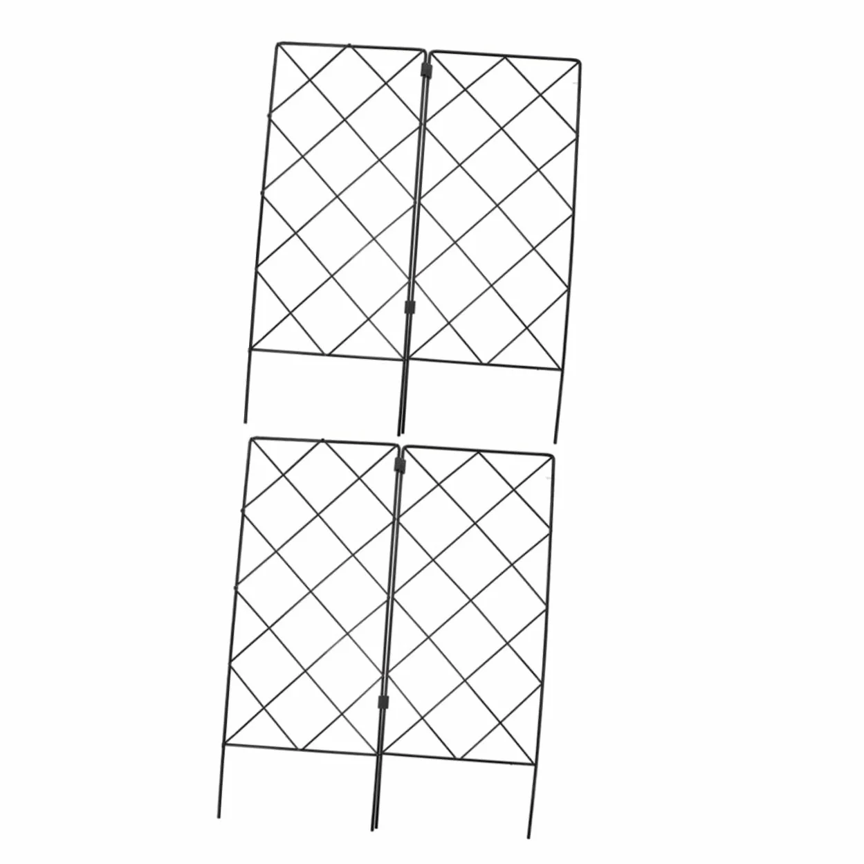 ibasenice Treillis de Jardin Support pour Plantes Grimpantes et Vigne en Fer Noir Pliables Lot de 2 Usage Maison et Jardin