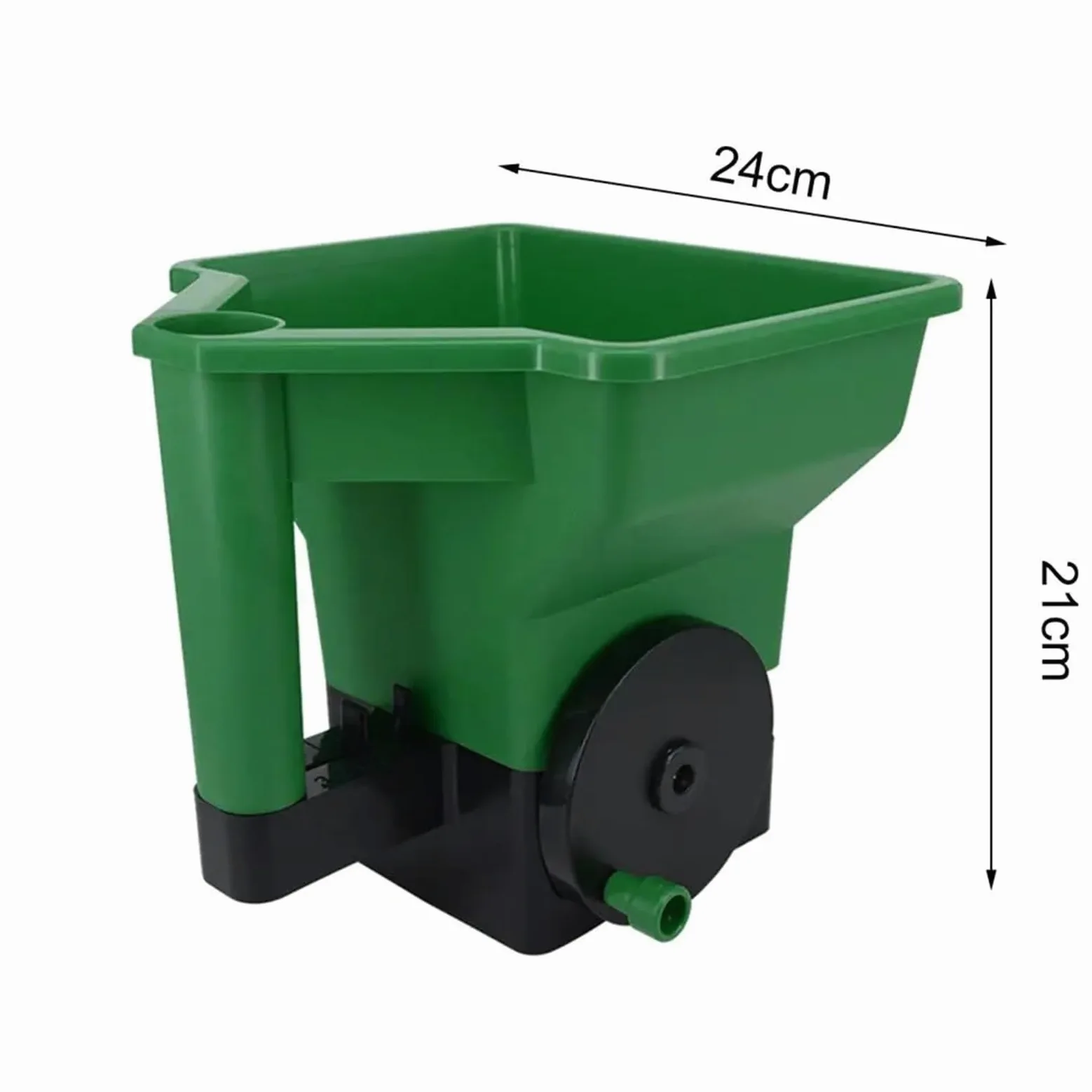 Semoir Épandeur Manuel d'engrais pour pelouse Verte, Outil de Plantation, capacité de 3 L, 24 x 23 cm semoir Manuel(Green)