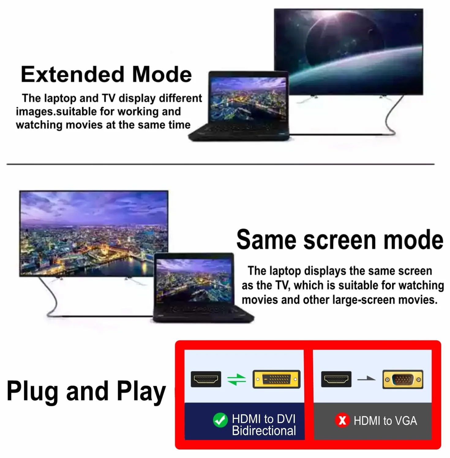 Câble HDMI vers DVI 1M 1080P plaqué Or bidirectionnel mâle vers mâle