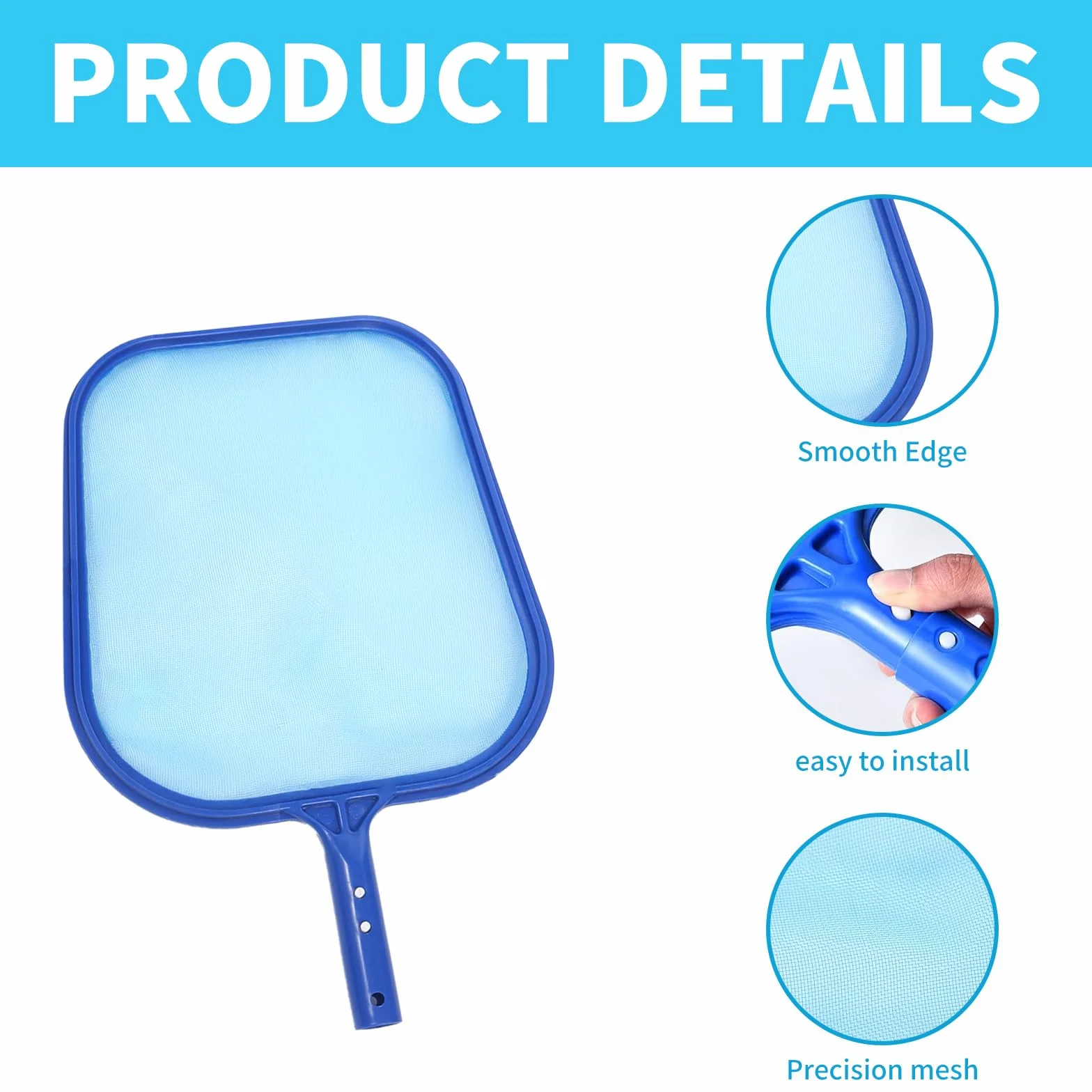 Épuisettes de Piscine Lot de 2 - Filet de Nettoyage Robuste pour Feuilles et Saleté