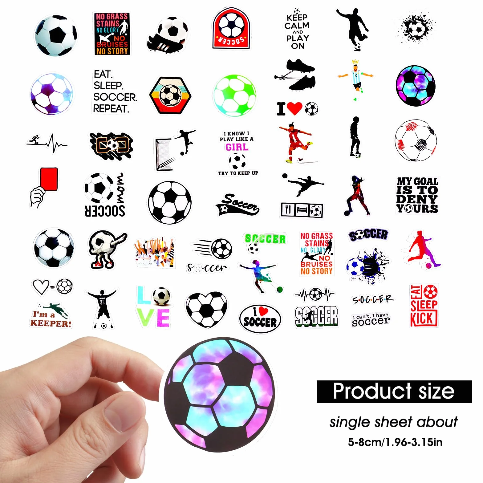 TIESOME 100 Stickers Foot Velo Enfant Football Autocollants Imperméables Sport Bouteille Eau