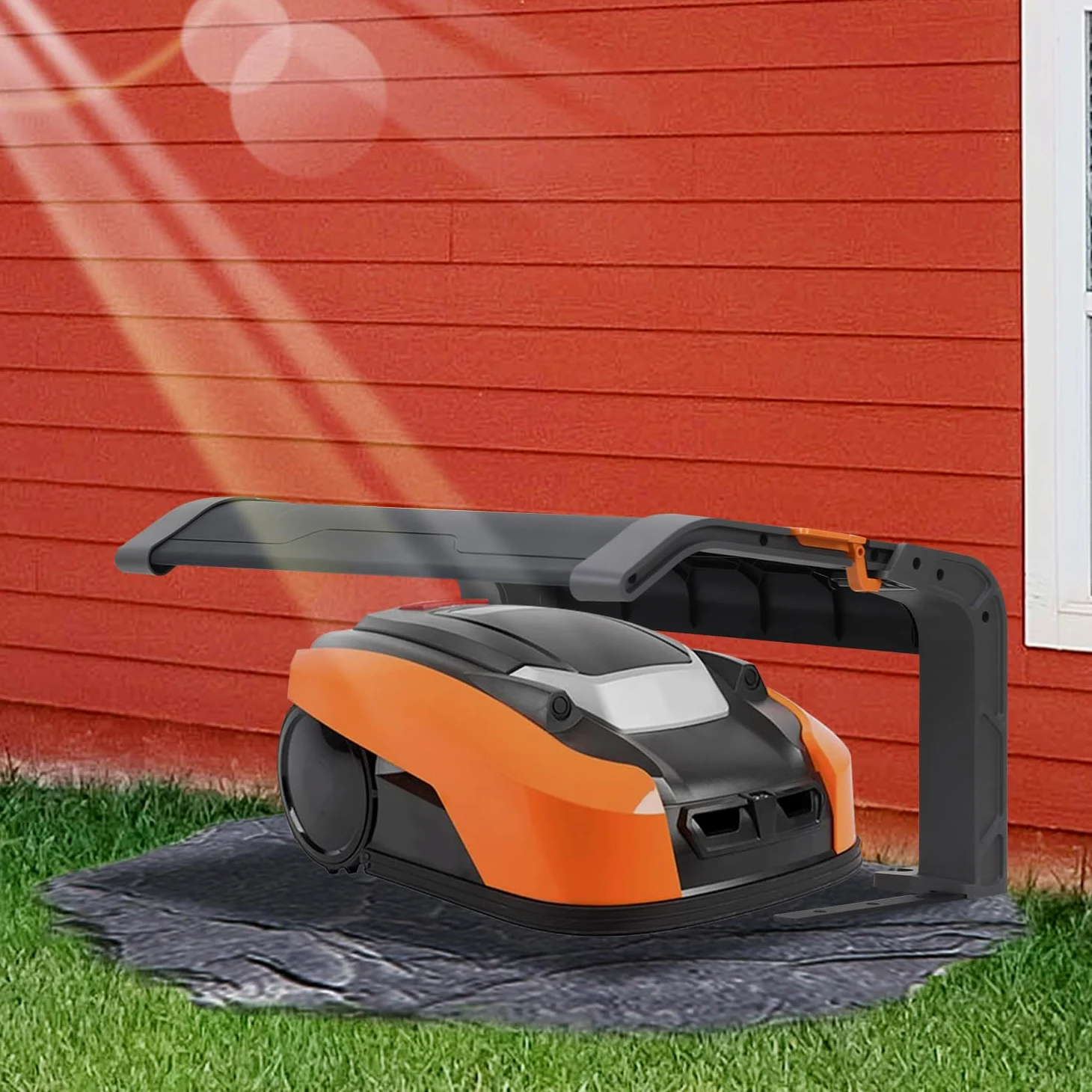 Herrselsam Auvent de protection pour robot tondeuse à gazon, pliable, avec toit et protection UV, idéal contre la pluie et la grêle, dimensions 72 x 56 x 36 cm