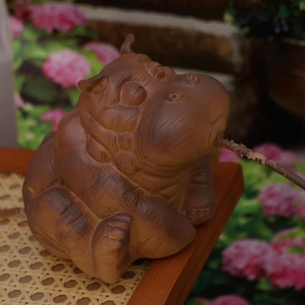Statue d'hippopotame pour bassin et jardin aquatique