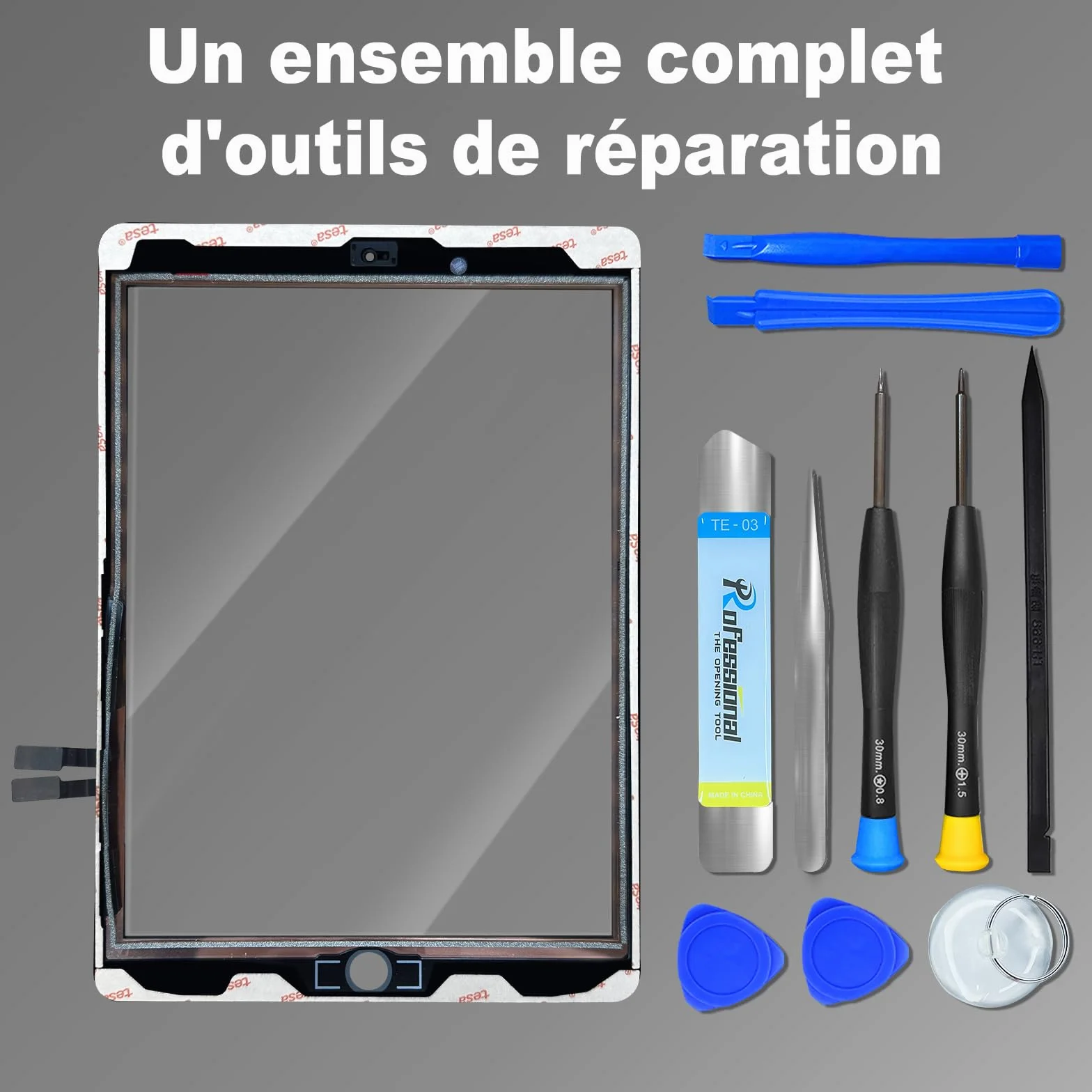 Écran Tactile iPad 6ème Génération 9.7" Remplacement 2018 Digitizer Adhésif Pré-installé Noir A1893 A1954