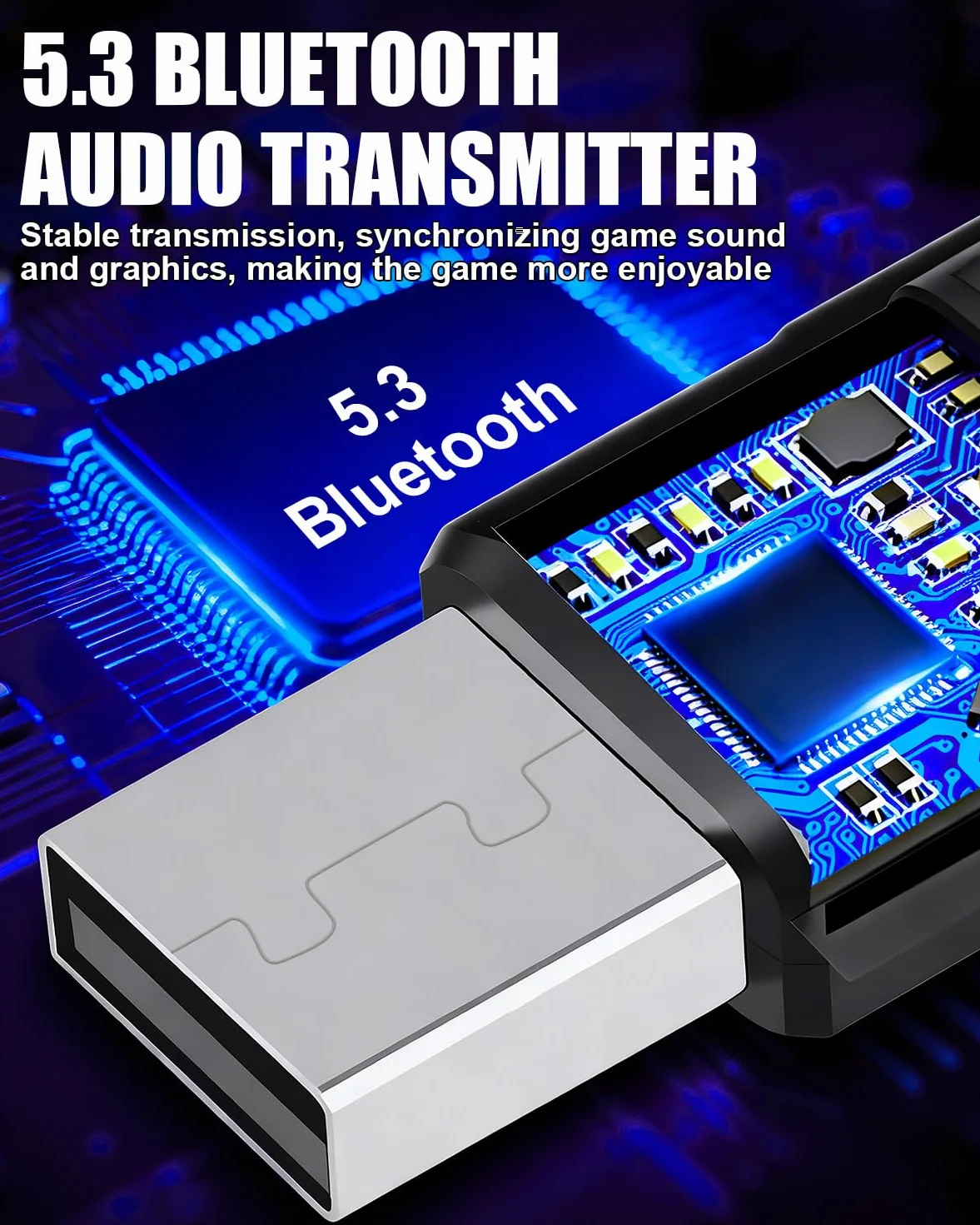 Adaptateur USB Bluetooth 5.3 pour PS4 PS5 PC Switch Audio Dongle Faible Latence