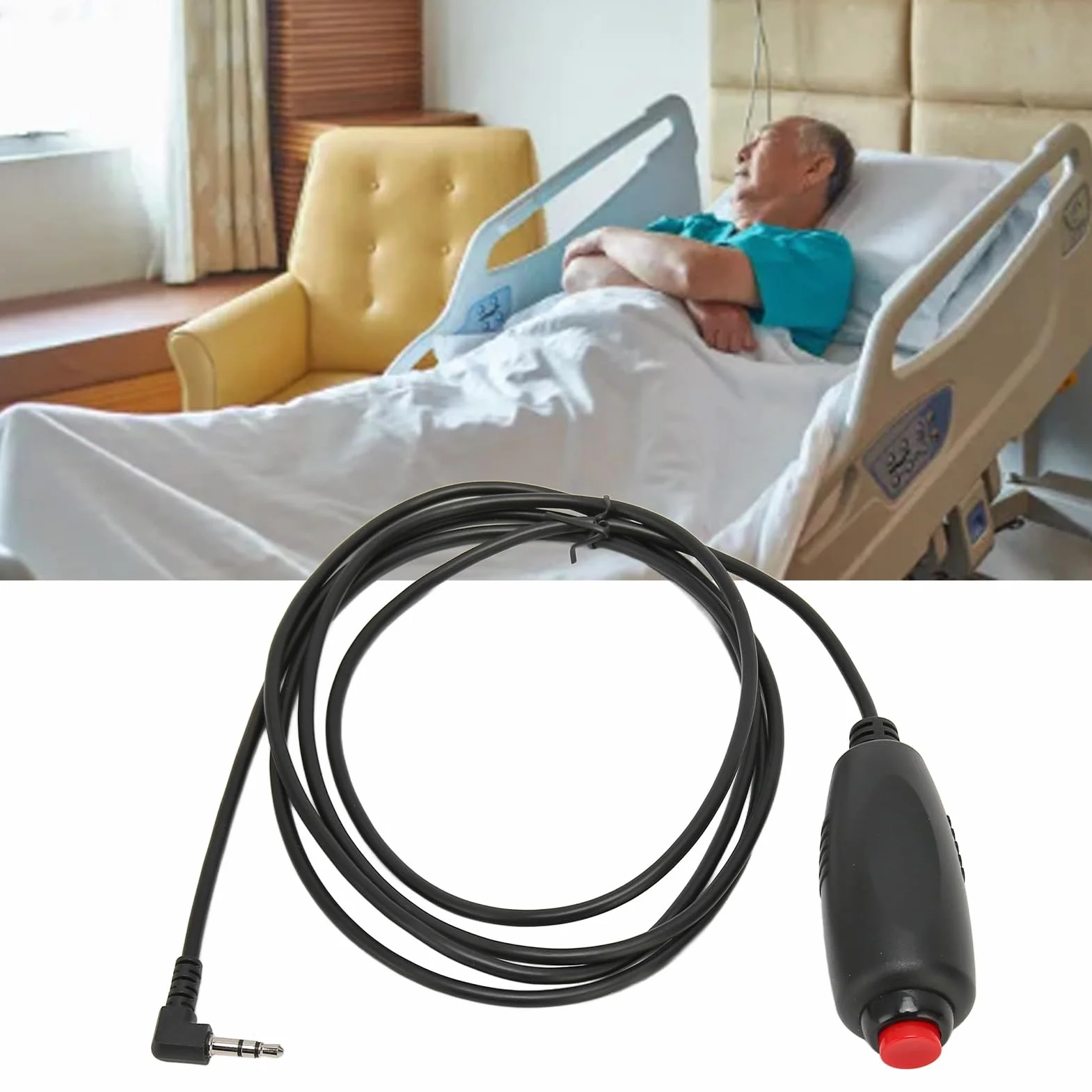 Câble de Bouton d'Appel d'Infirmière 3,5 mm, Longueur 1,8 m, Étanche