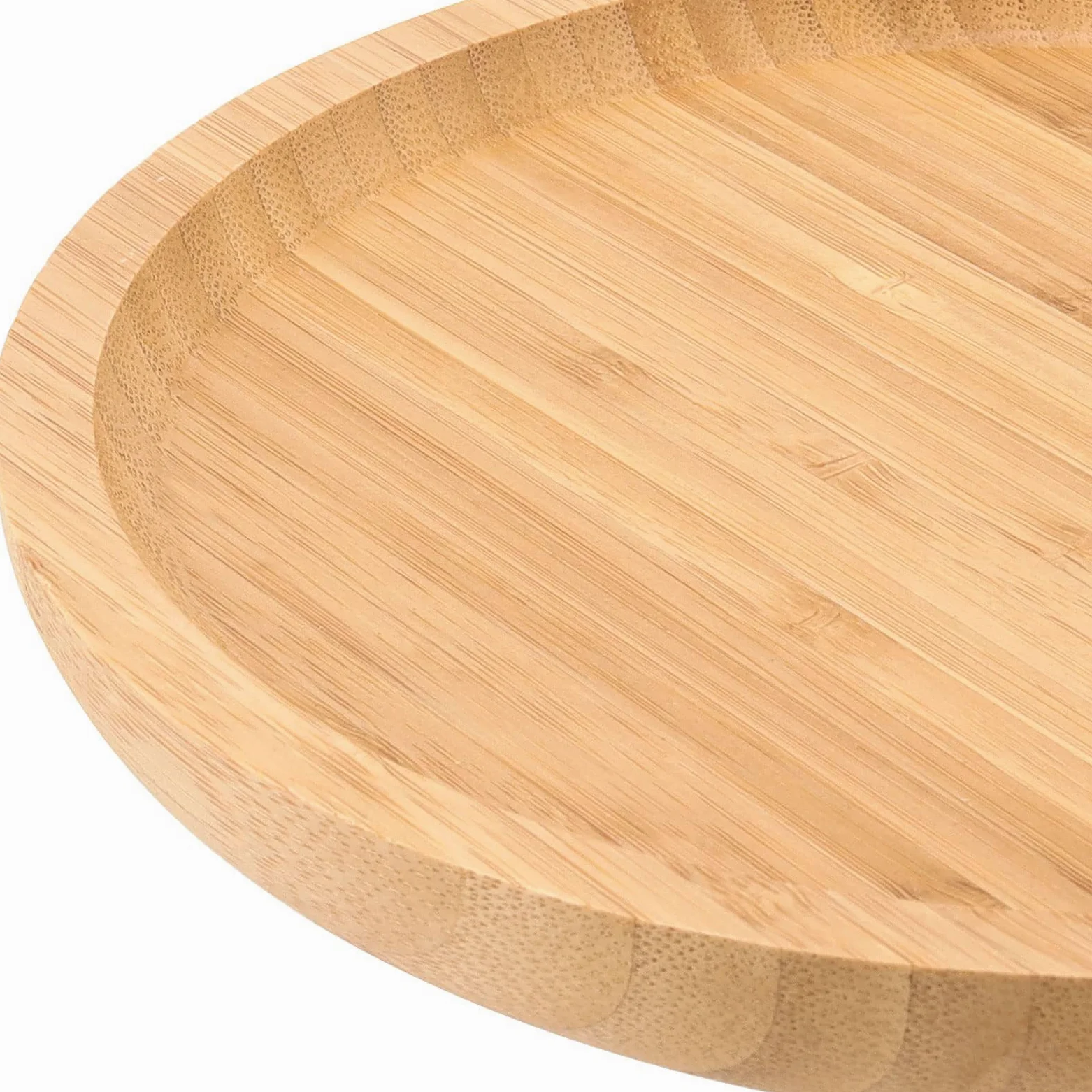 Lot de 4 soucoupes rondes en bambou de 25,4 cm, plateau de service en bambou, plateaux de fleurs en bois, dessous de verre pour pots de fleurs et plantes d'intérieur et d'extérieur
