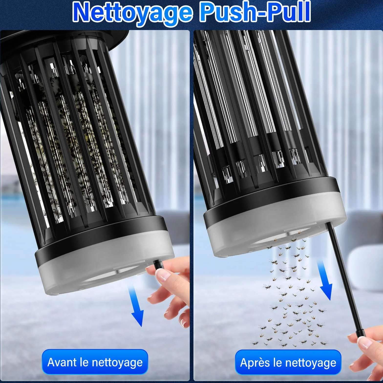 PALONE Lampe Anti Moustique USB-C Tue Mouche Électrique LED Portable UV 4200V 140 m²